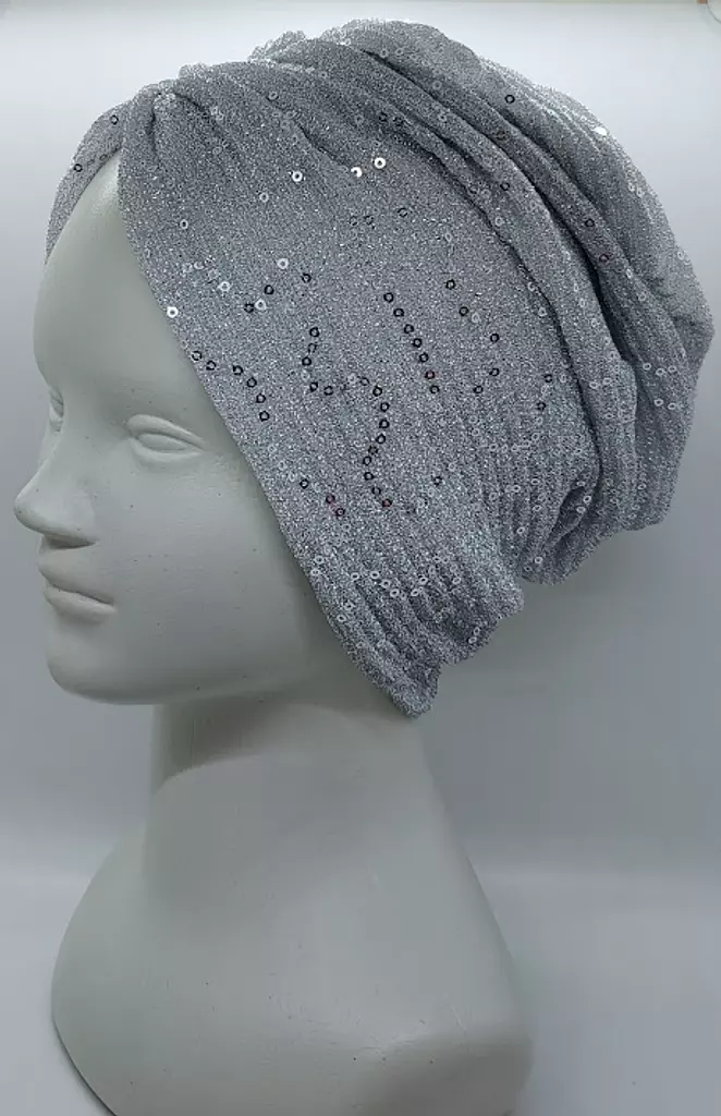 Turban- Starlers-Silver-Sequins