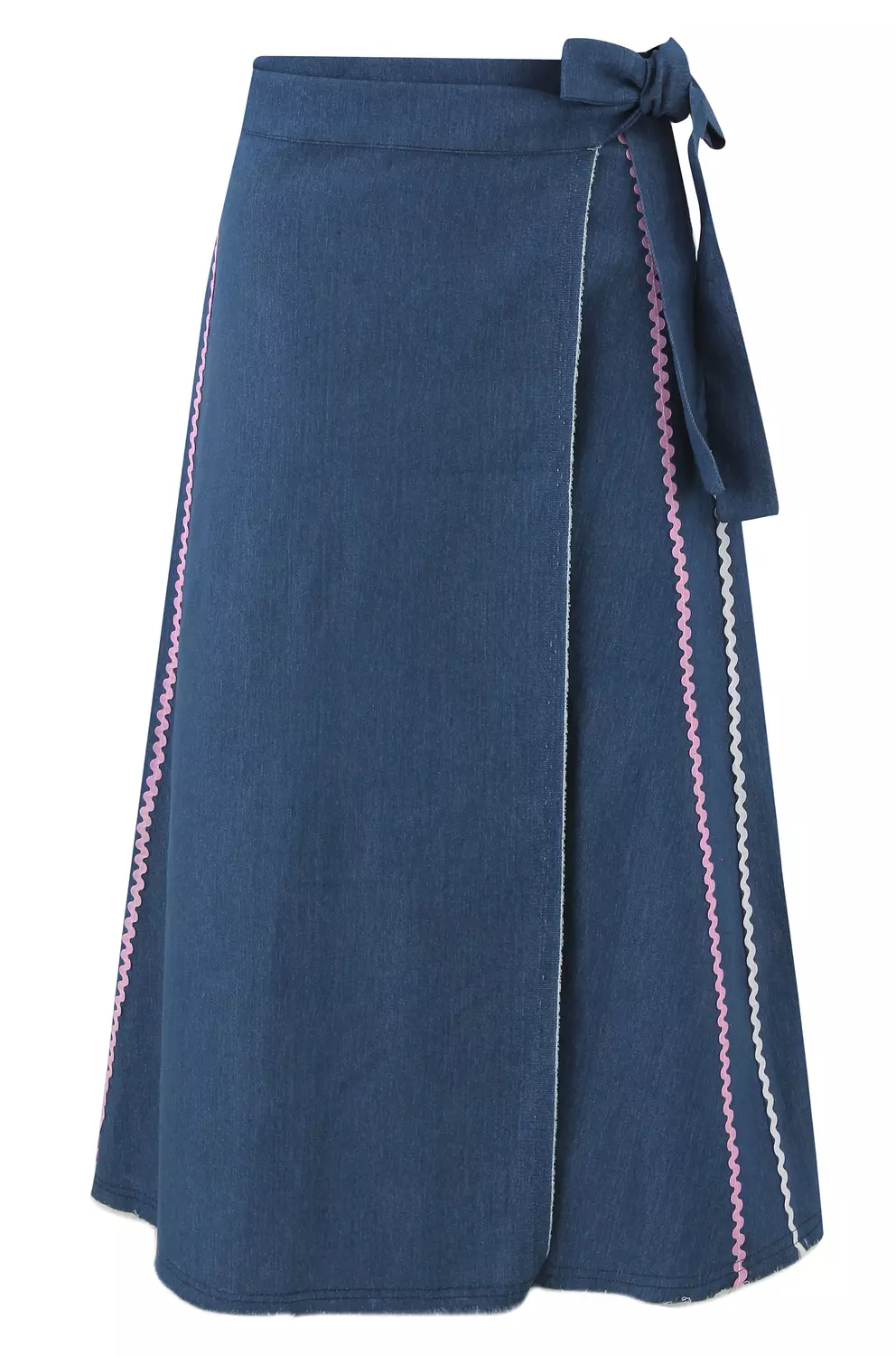 DENIM ZIGZAG MIDI SKIRT hover image