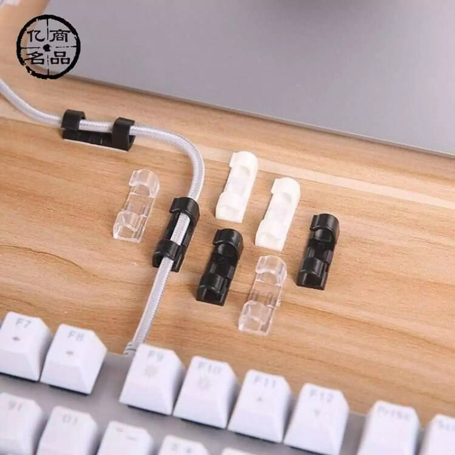 Self-Adhesive Cable Clips Organizer Drop Wire Holder Cord Management, Pack of 20 hover image