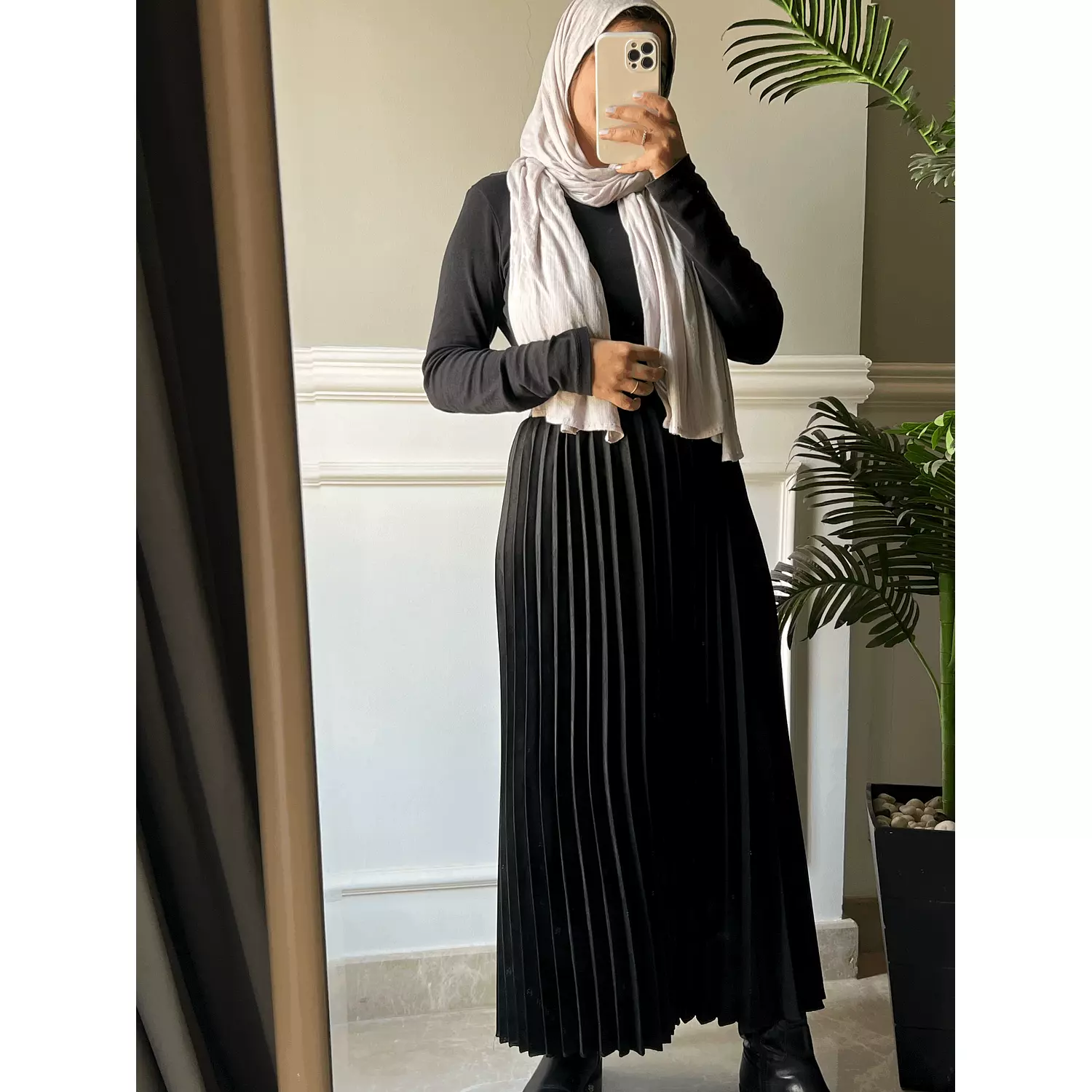 Plisse Skirt in Black hover image