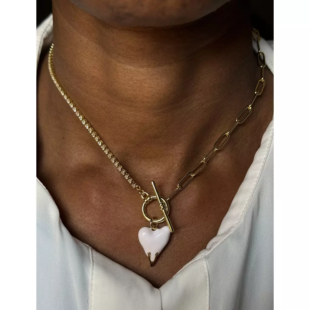 Melted heart necklace 