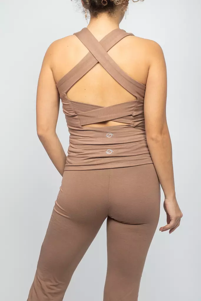 Sand Cross Back Top