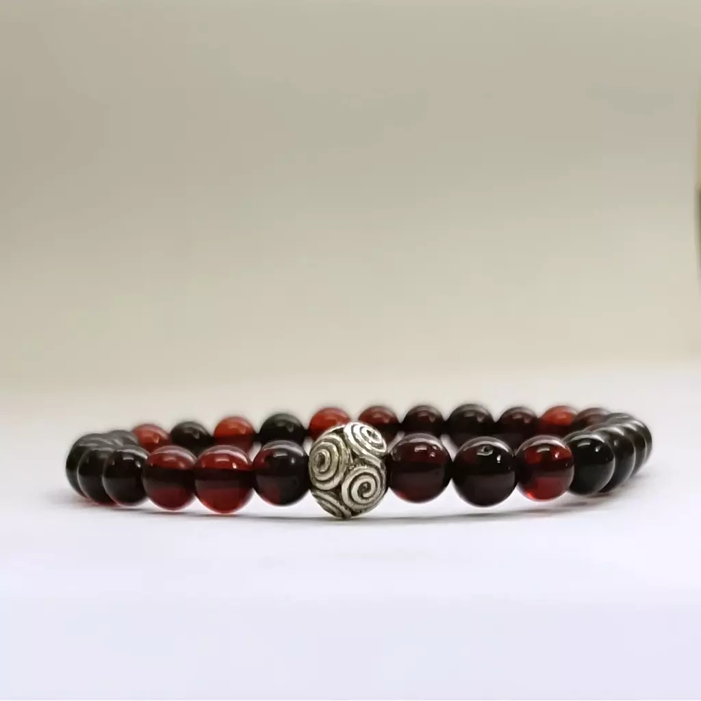 Red Amber Bracelet - 8mm