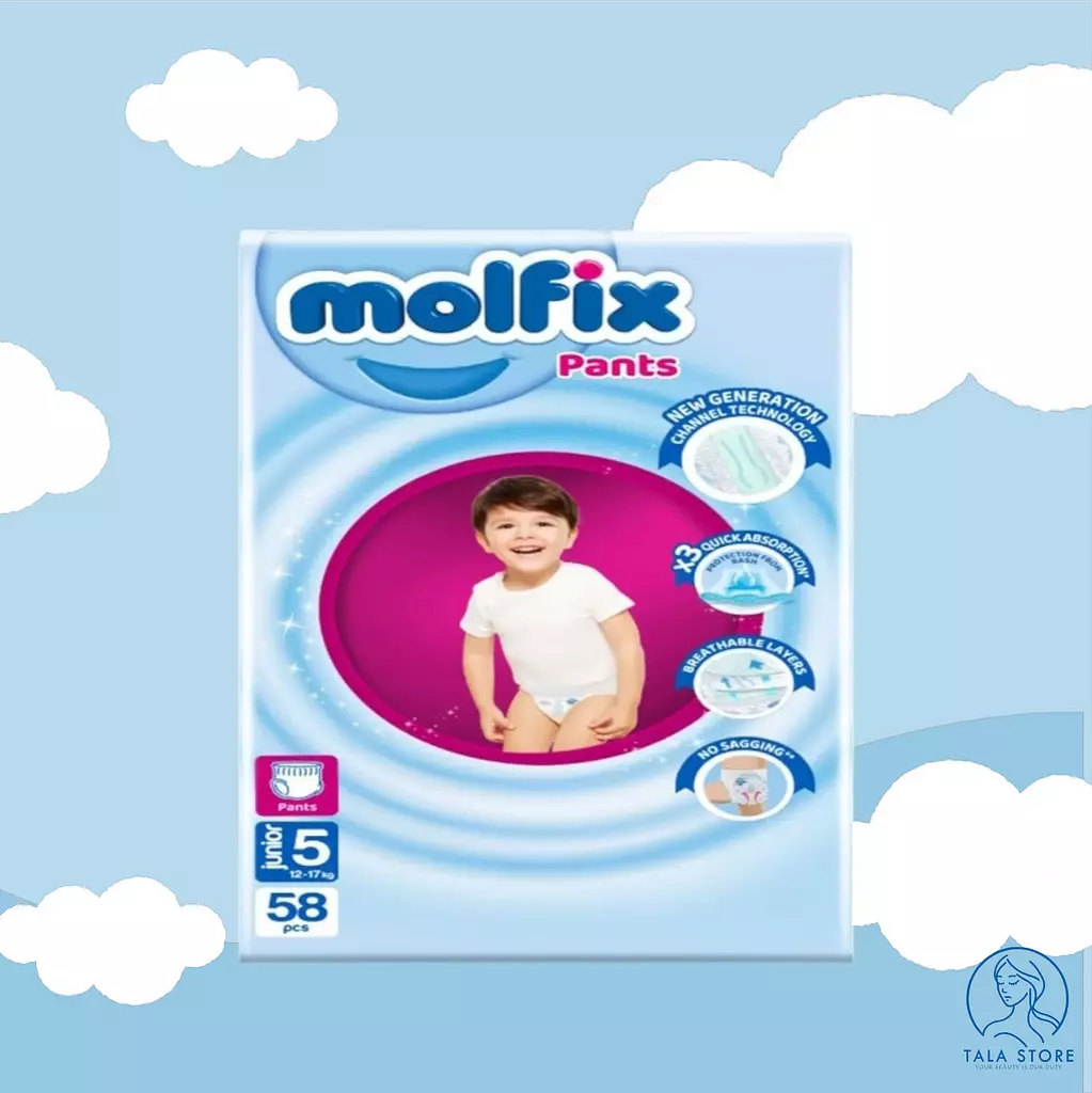 Molfix Diapers Mini Size 5 PANTS – 58 Pcs   