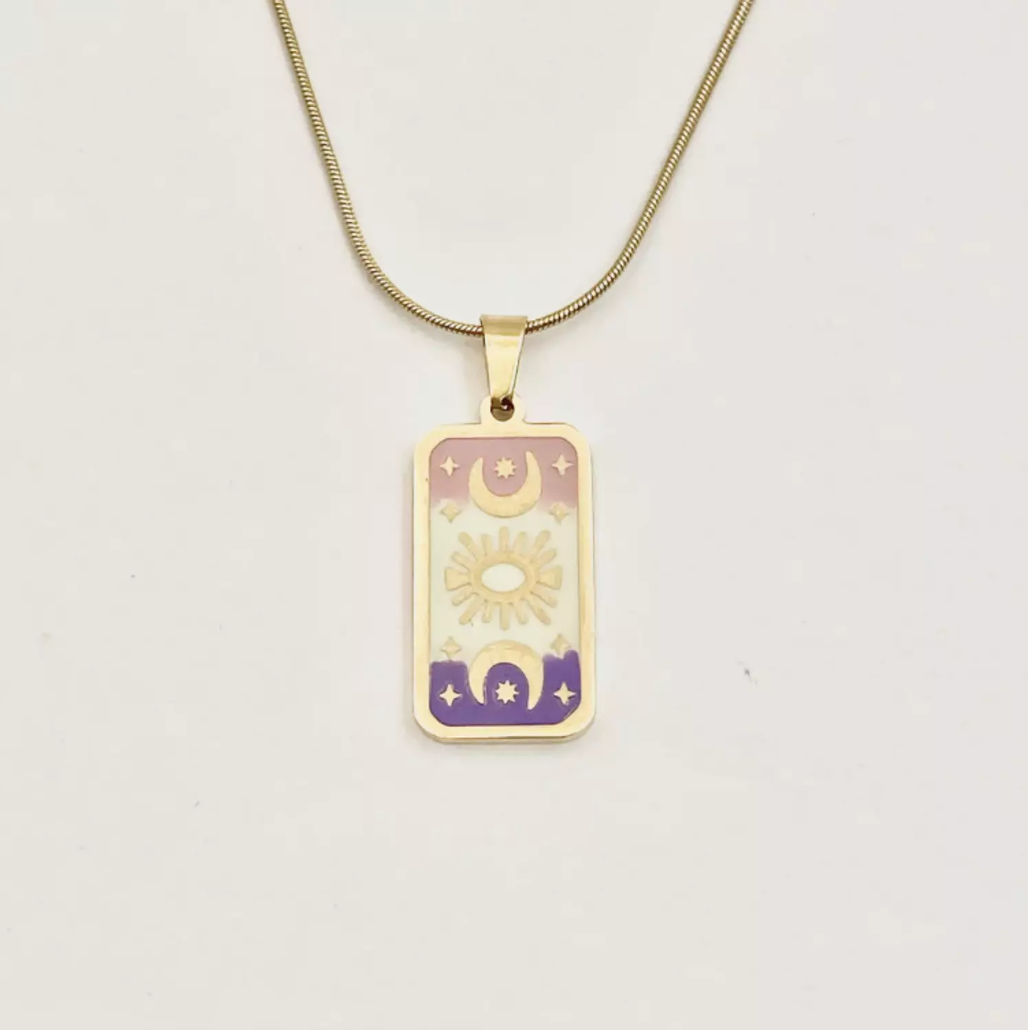 Between the Moons Necklace - Pink/Purple  hover image