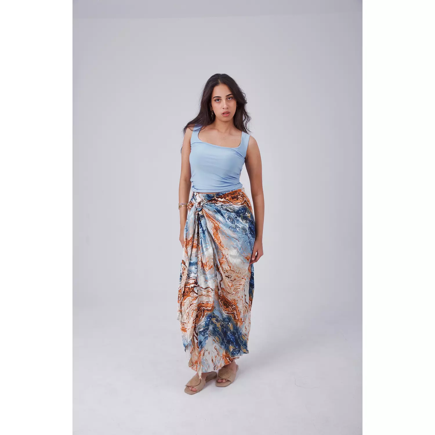 Sea Waves wrap skirt hover image