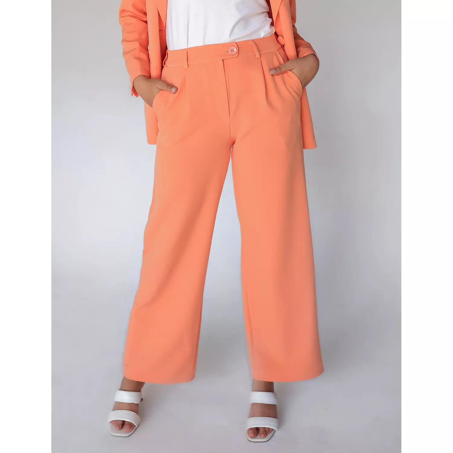 Melon Wide-leg Straight Mid Pants 2