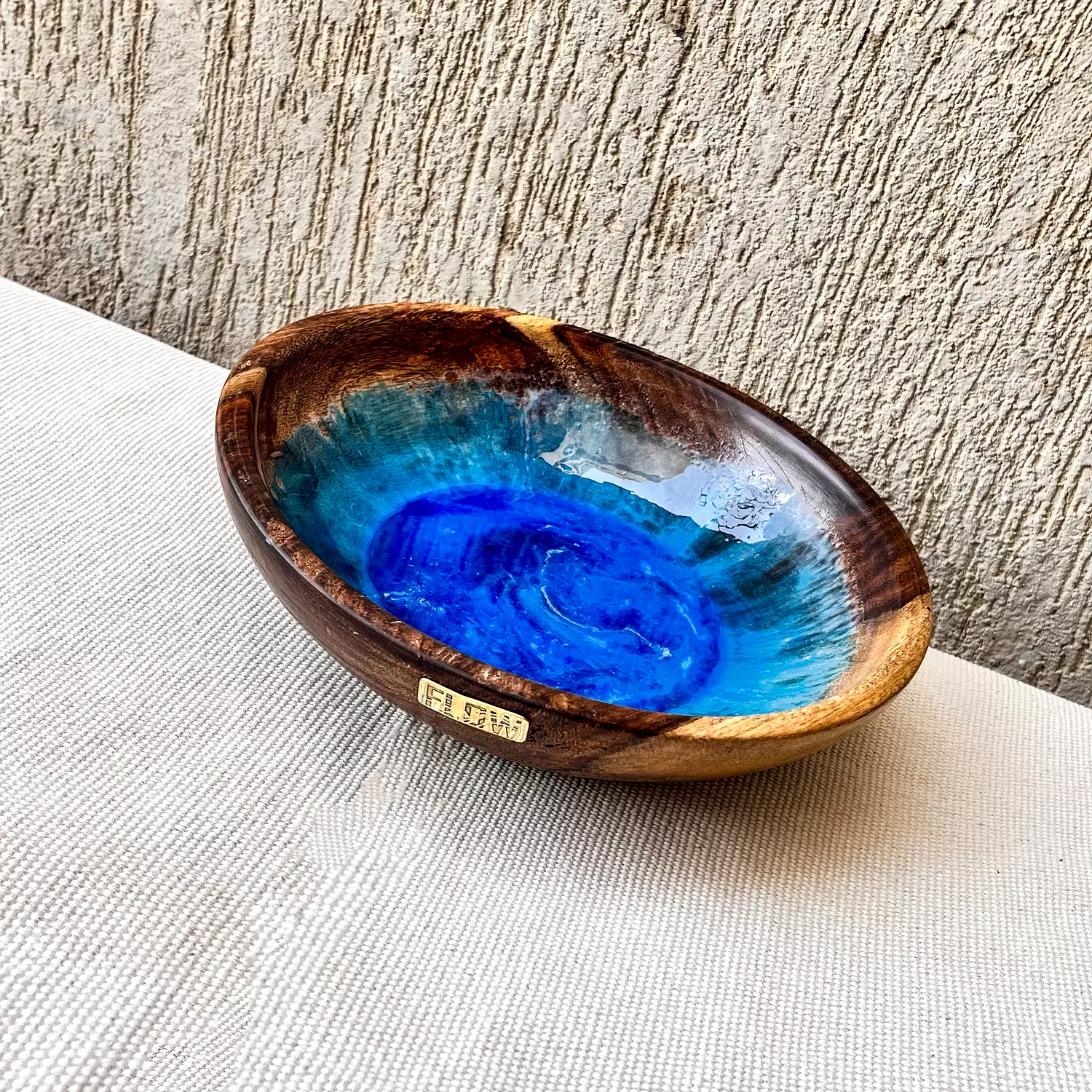 Blue Wooden bowl hover image