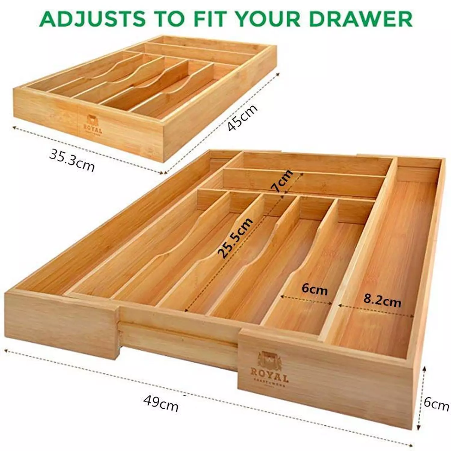 Bamboo Drawer Organizer Expandable  1