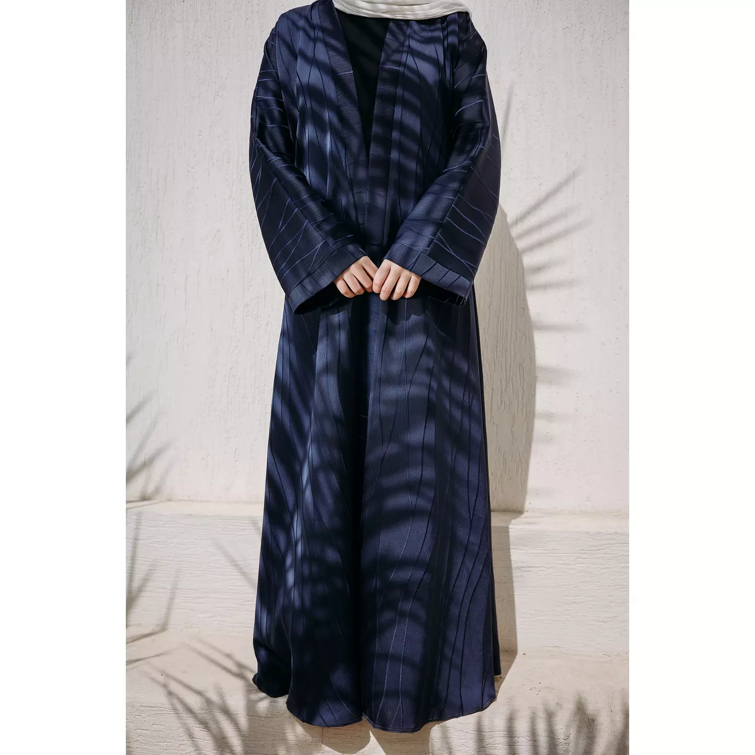 Jacquard Kaftan in Navy Blue 4