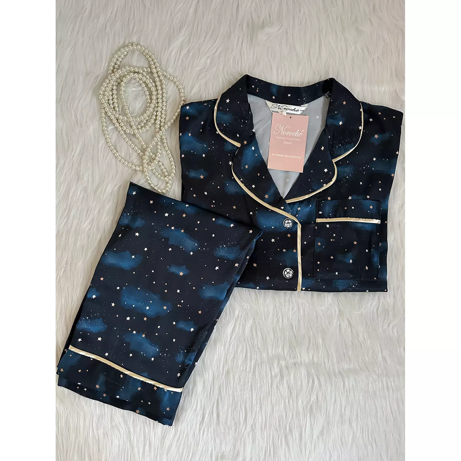 Starry Dreamscape Turkish Pure Silk PJ hover image