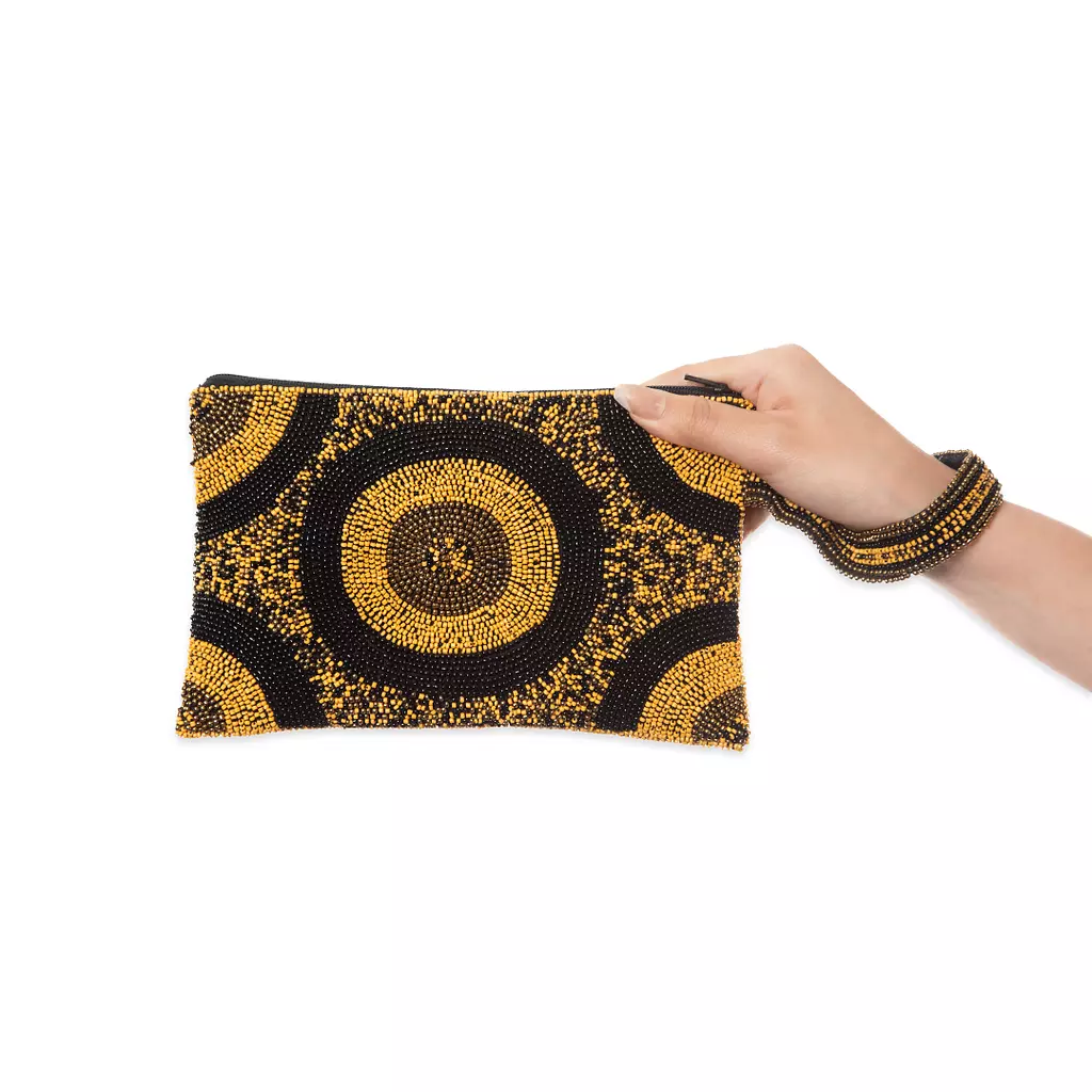 “Golden Sunset” Handmade Beaded Clutch