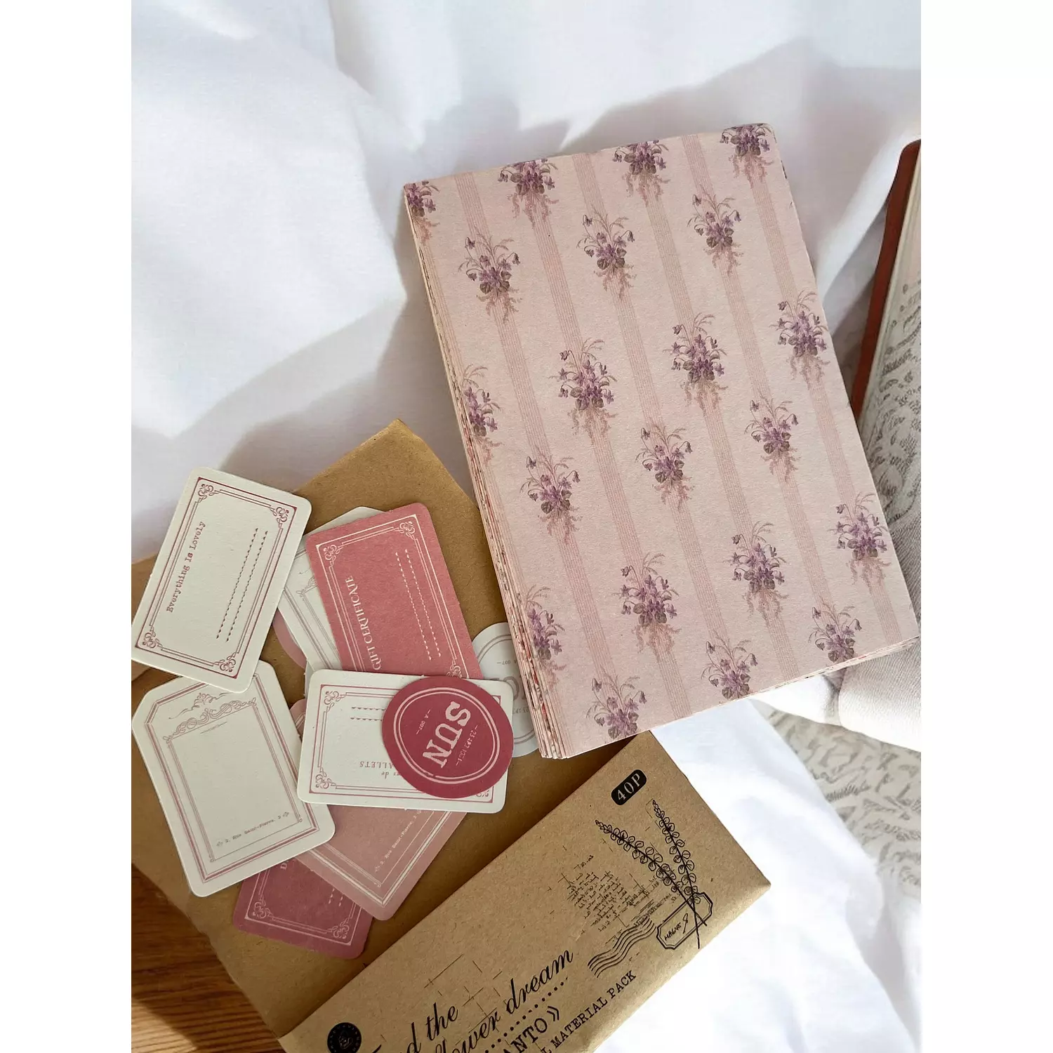 Pink Floral Craft Paper Pack  2