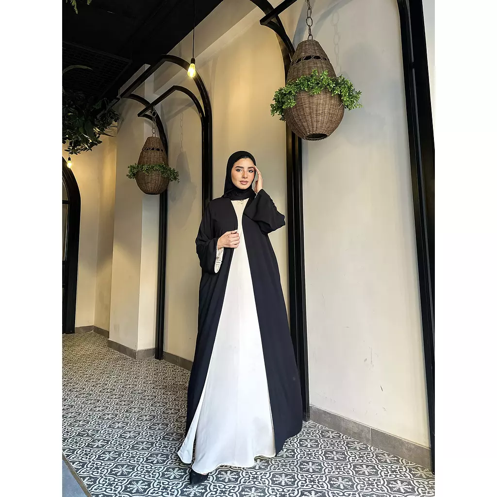 BLACK X BEIGE ABAYA 