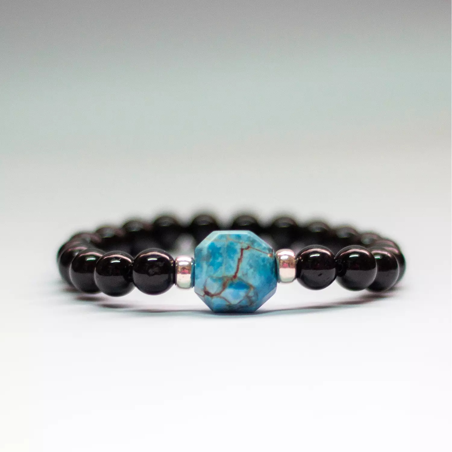 Apatite and Black Tourmaline Bracelet - 8mm -2nd-img