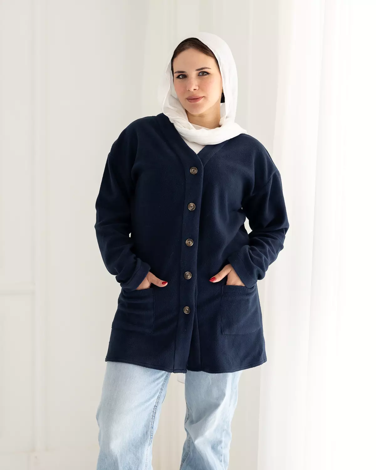 Navy blue cardigan  hover image