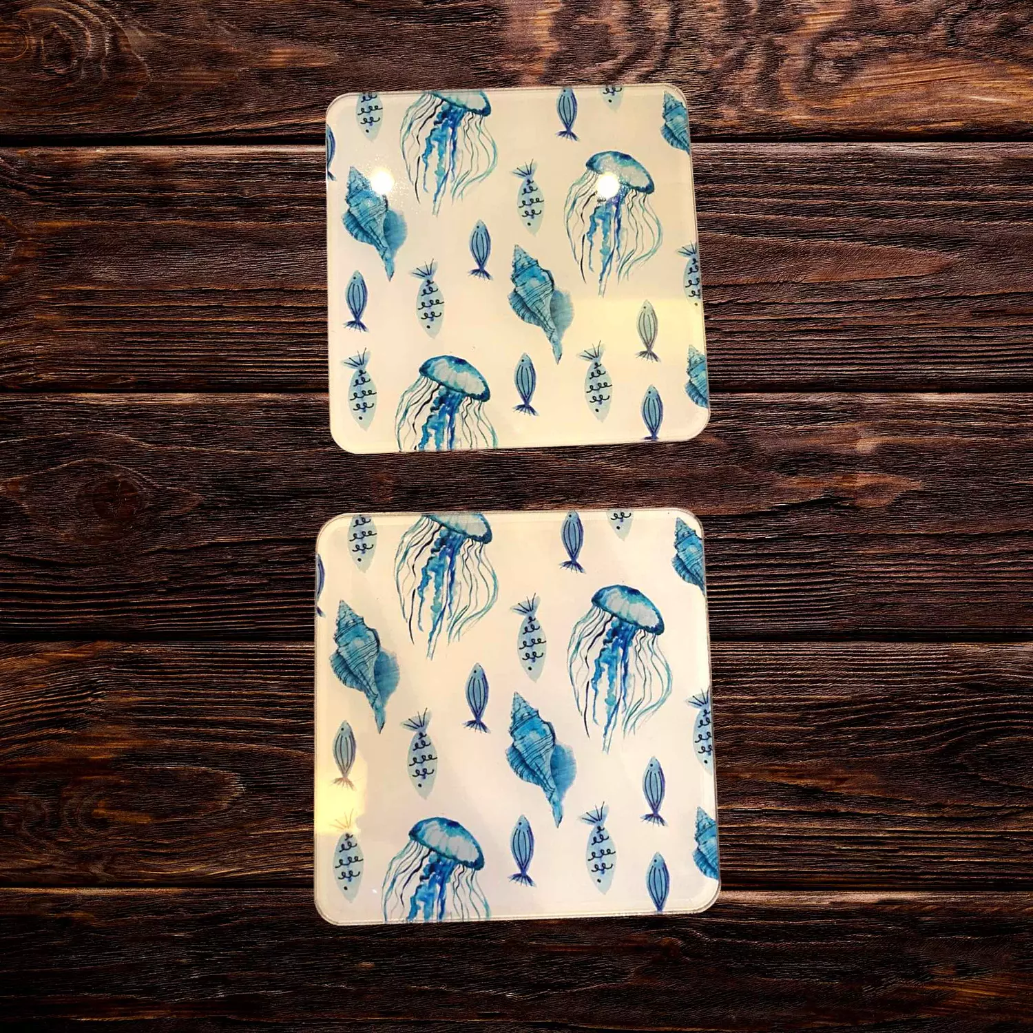 Seashells Coaster Sets Turquoise/Navy 3