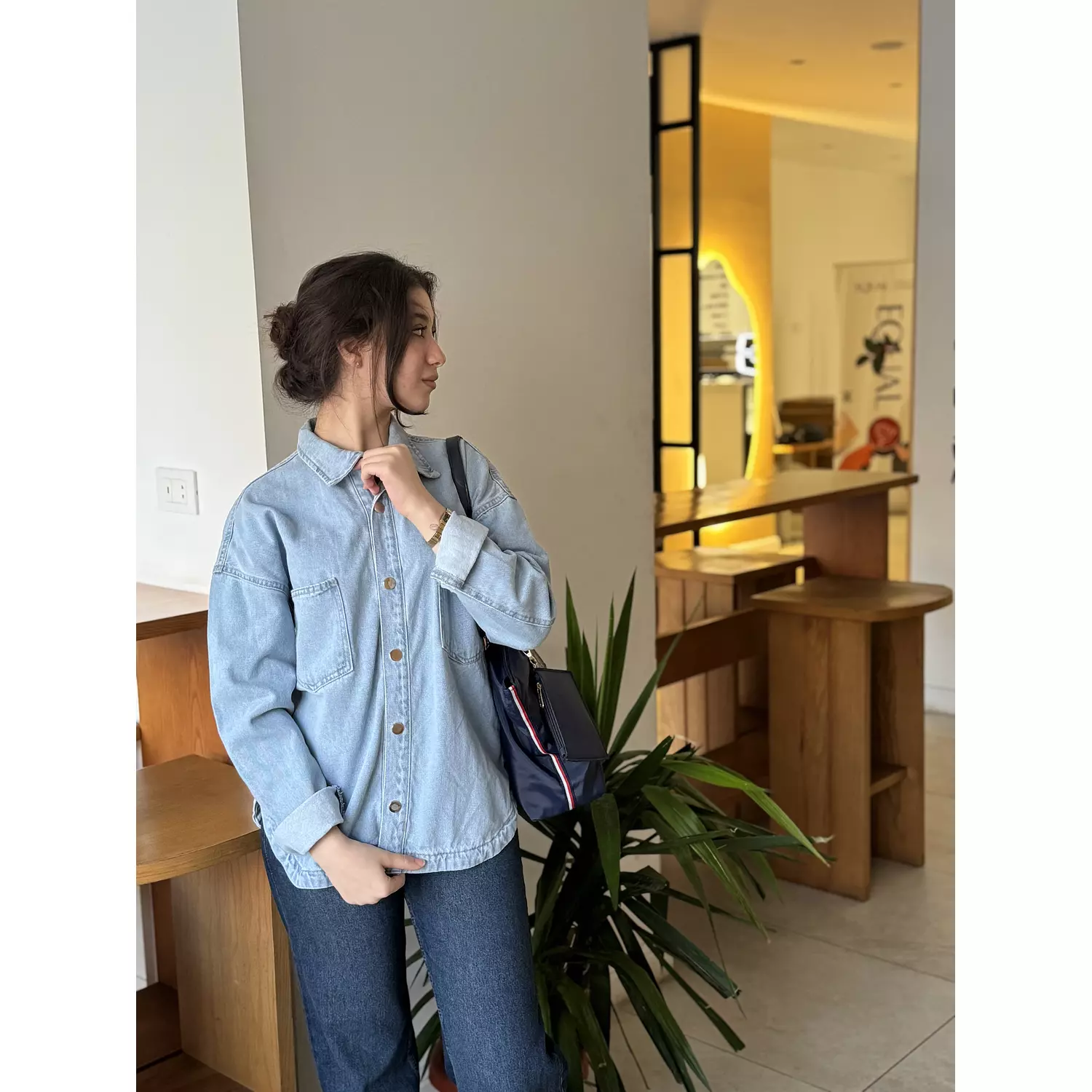 Denim Shirt with a Modern Touch  3