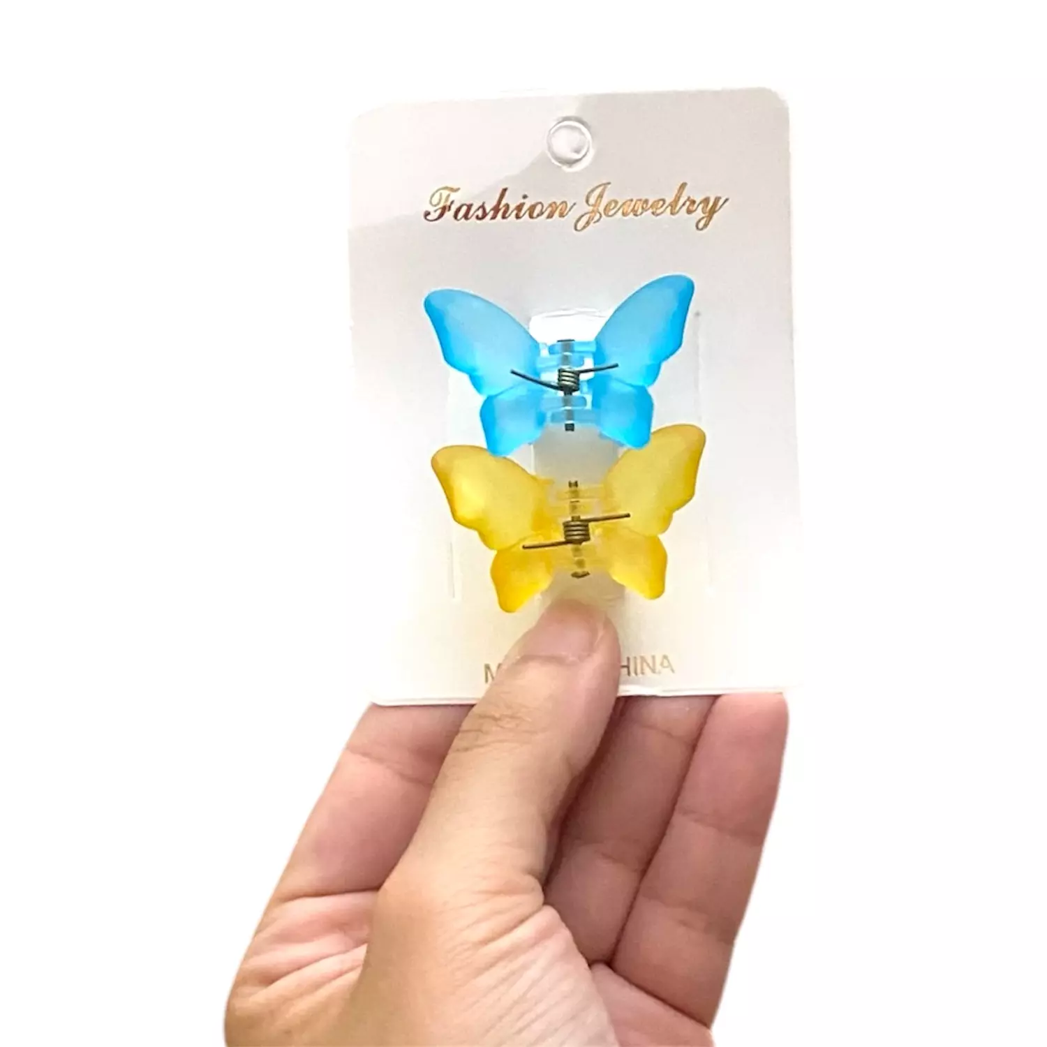 Mini Butterflies Frosted Blue/Yellow 2 Pc Set hover image