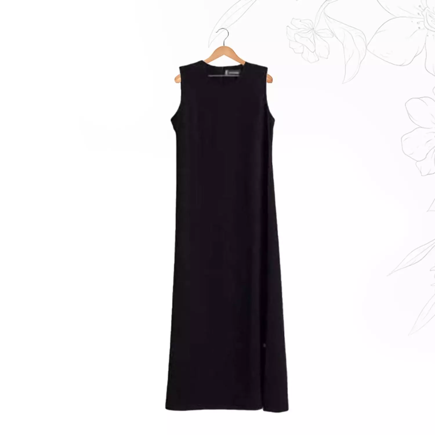Sleeveless Basic Dress- Black hover image