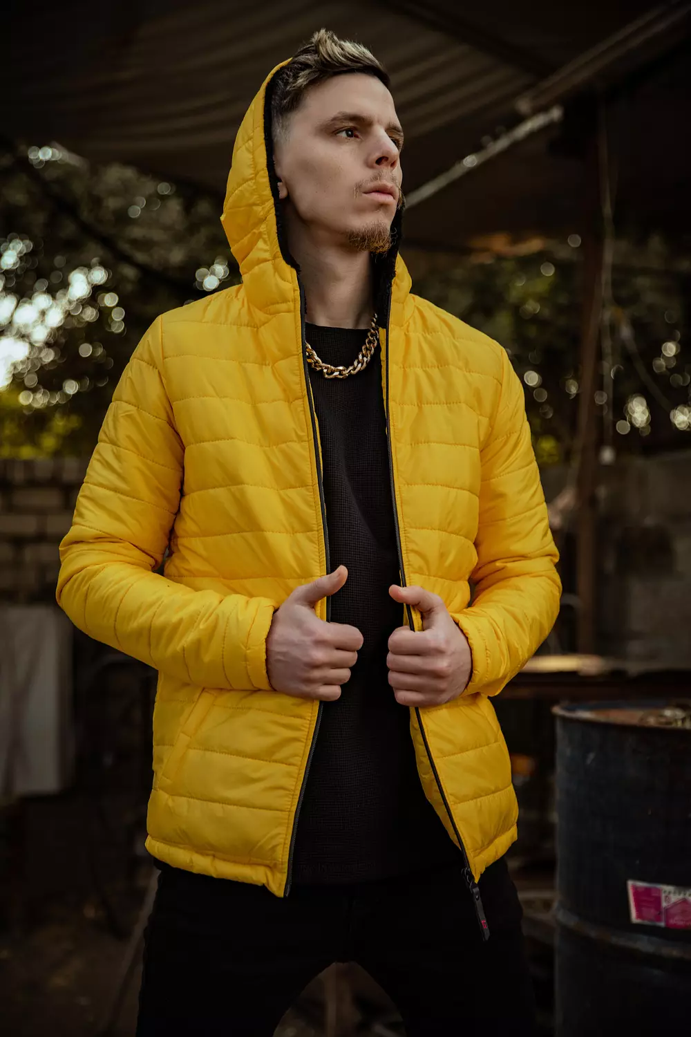 Quilted waterproof bomber jacket hover image