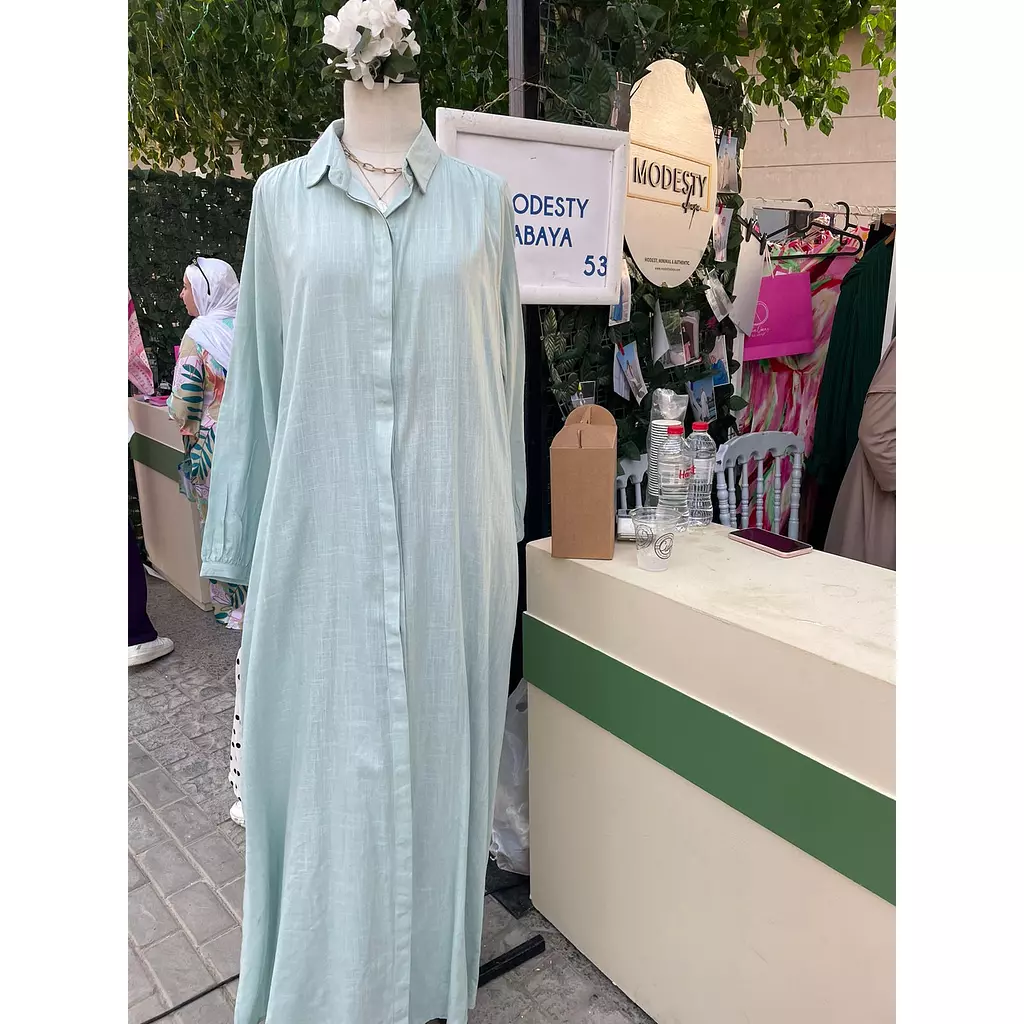 Maxi Linen Shirt In Mint