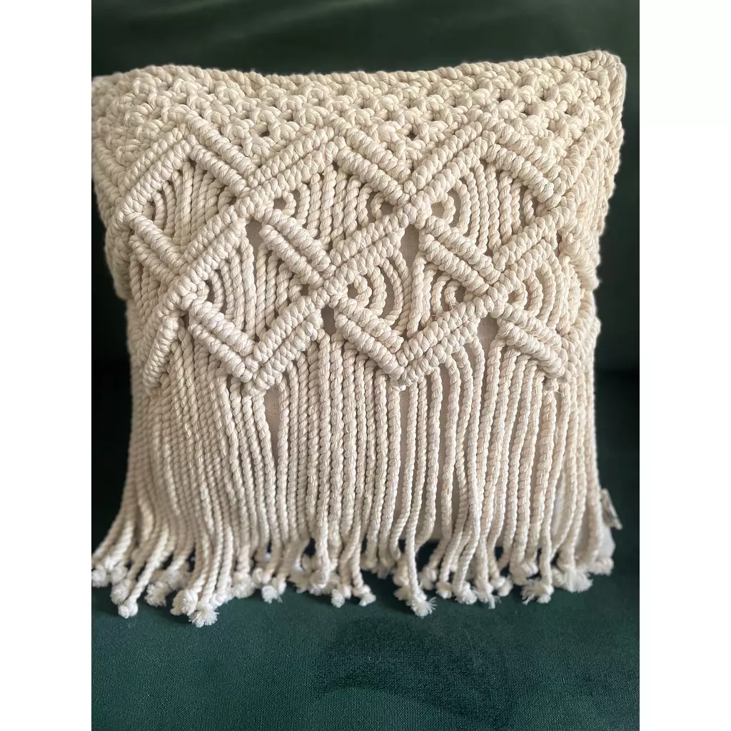 Wings Cotton Macrame Cushion     