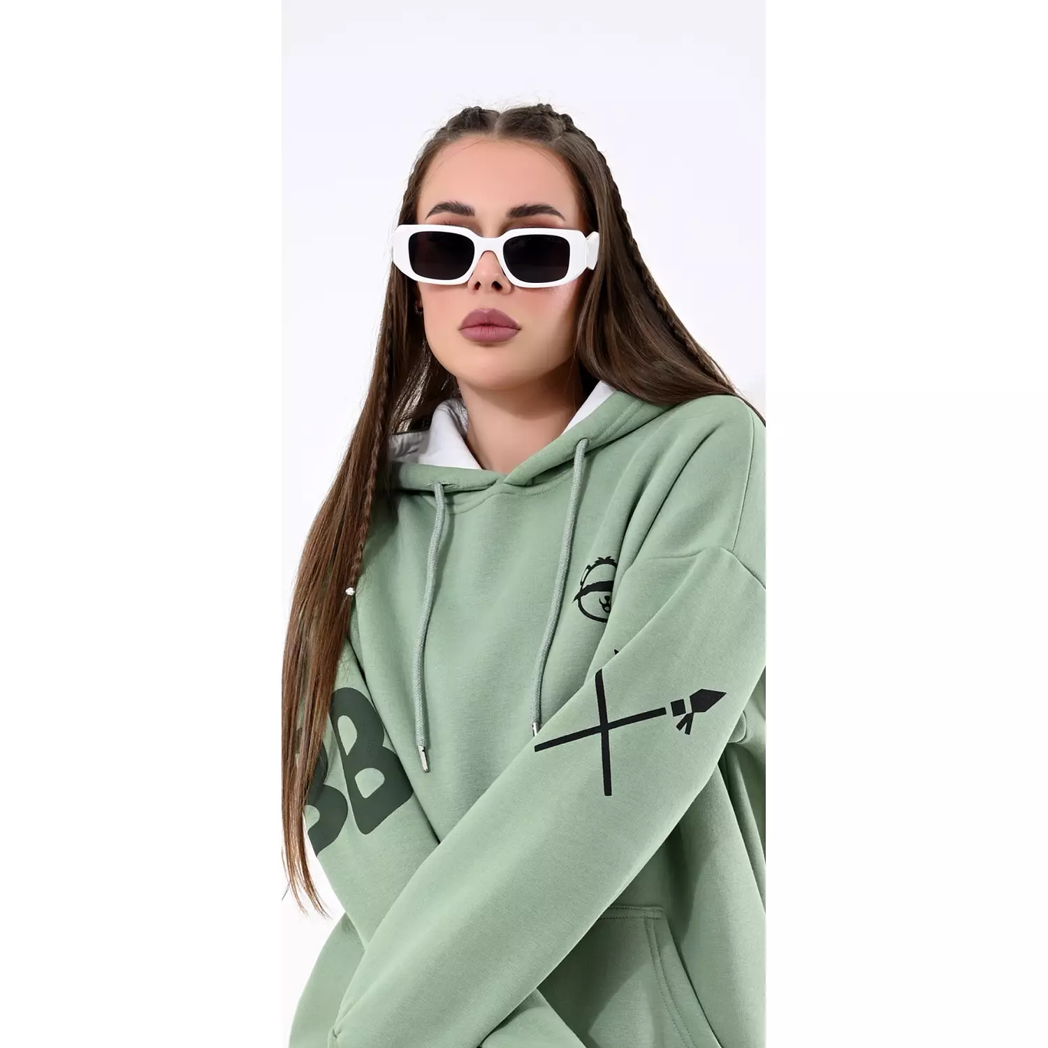 Mint green unisex hoodie  1