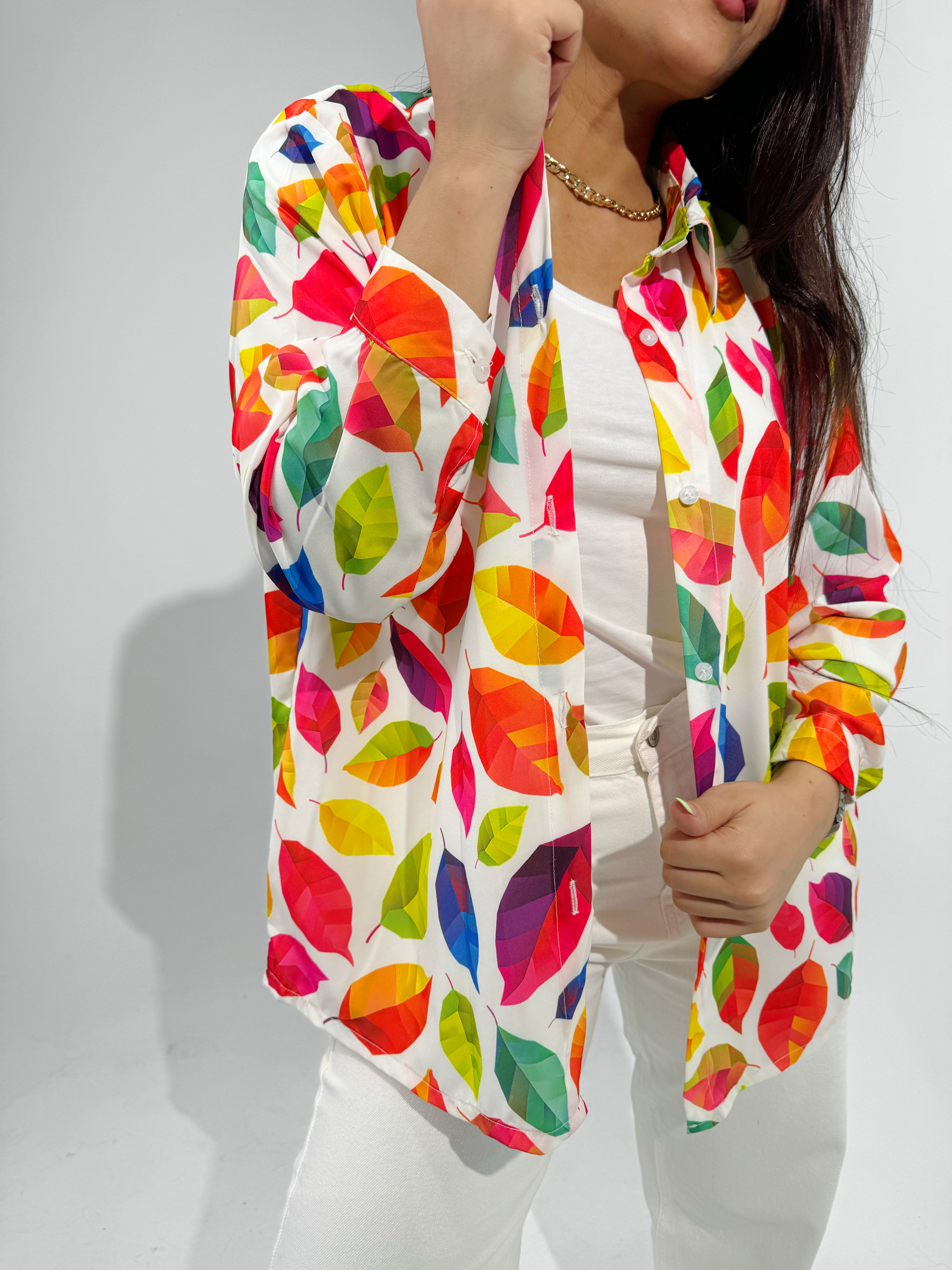 Colorful leaves blouse 14