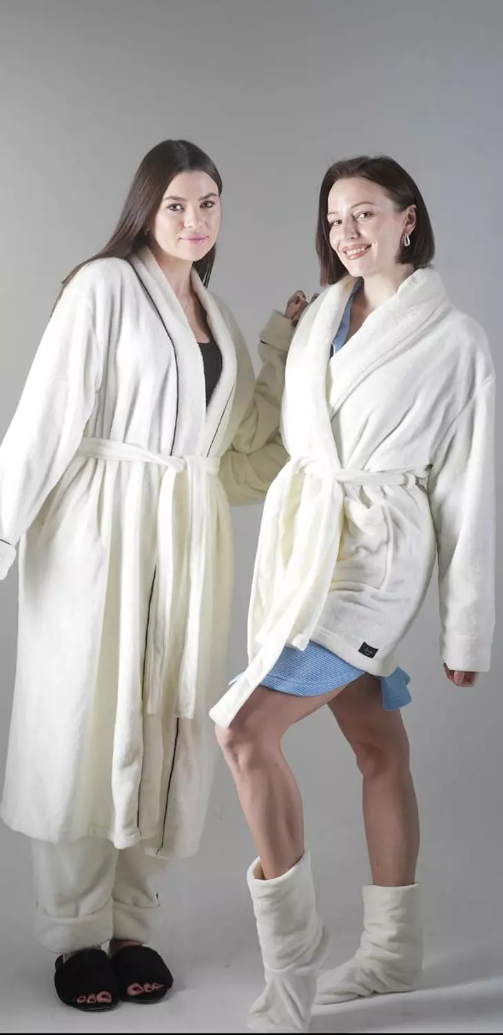 Long Fluffy Off White Robe 2