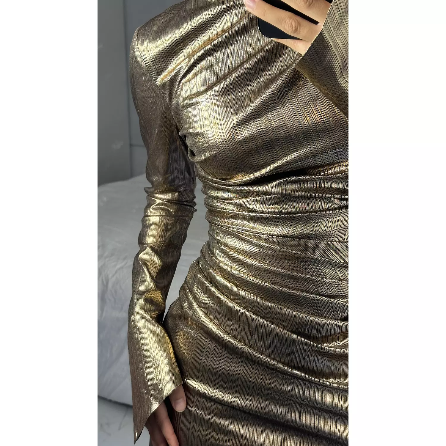 Nova dress in gold  4