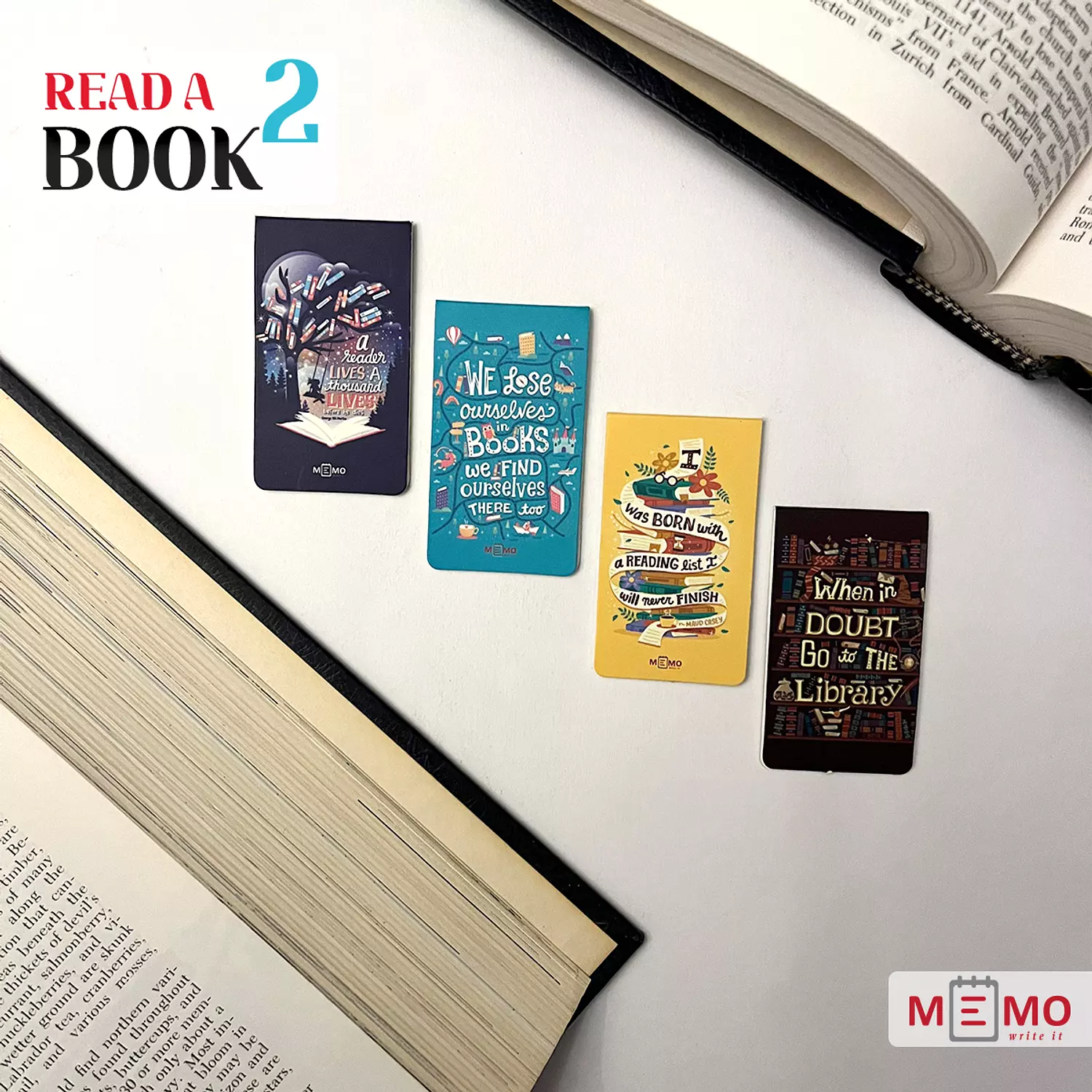 Memo Read a book 2 Magnetic Bookmarks (4 pcs) 2