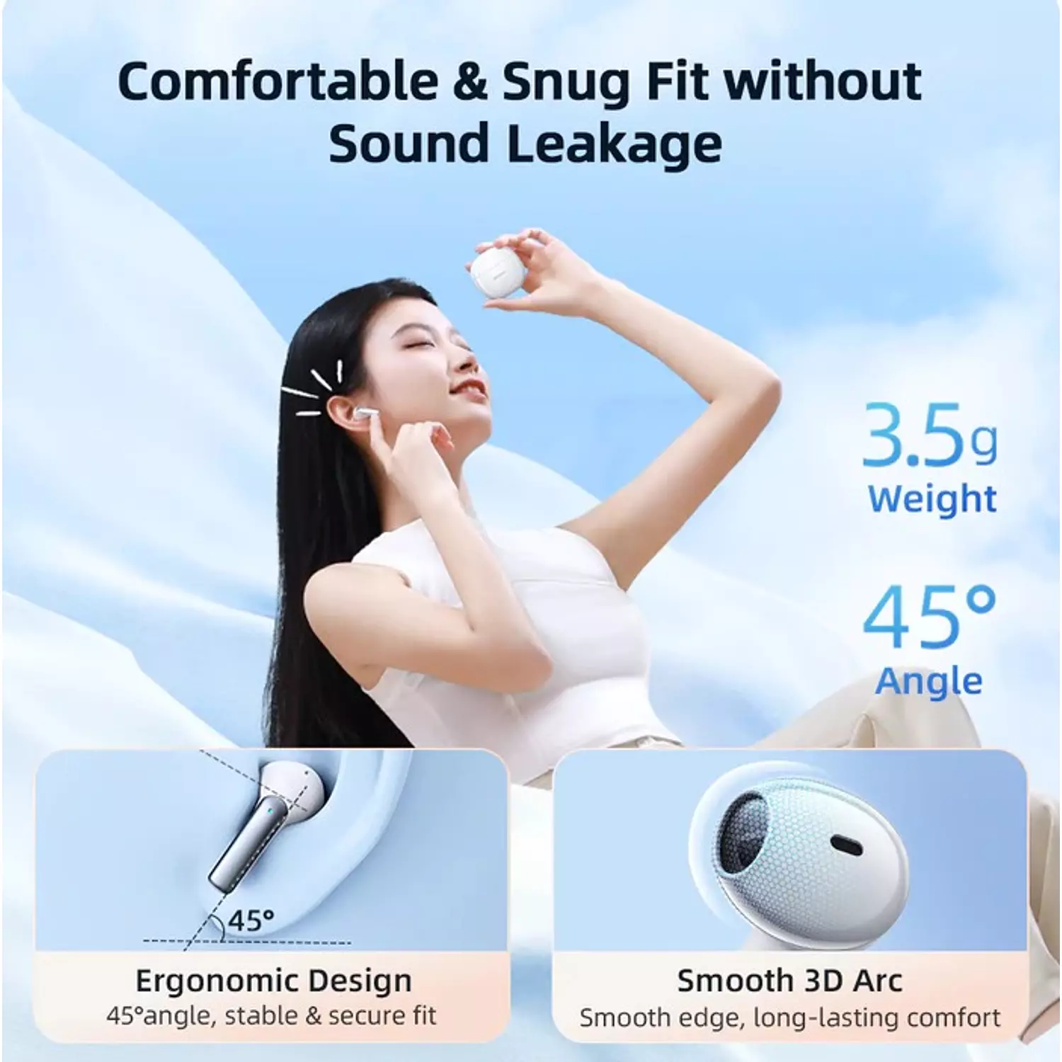 Joyroom Jpods Series Bluetooth Earphones, White - JR-PB1 3