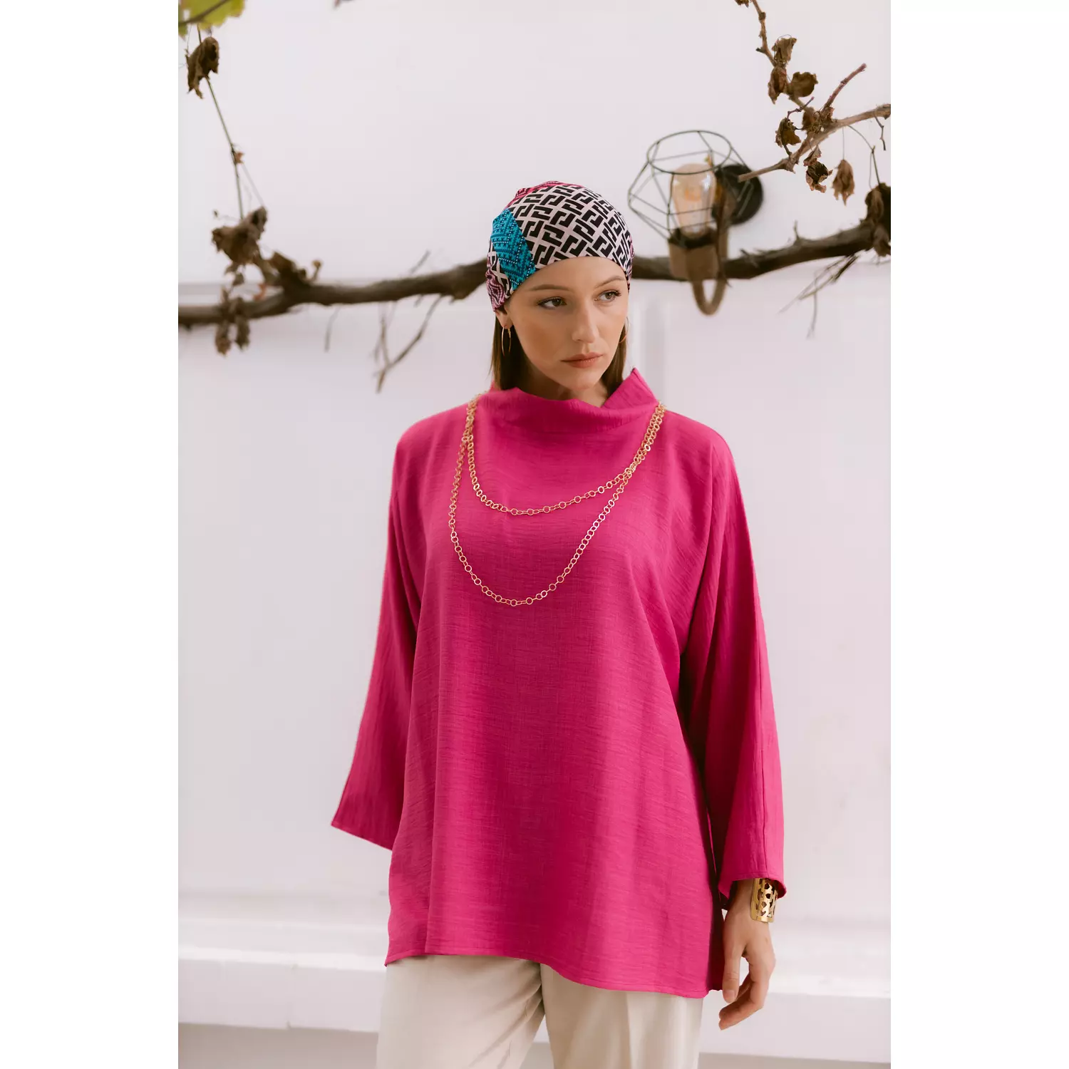 Fushia linen blouse 7