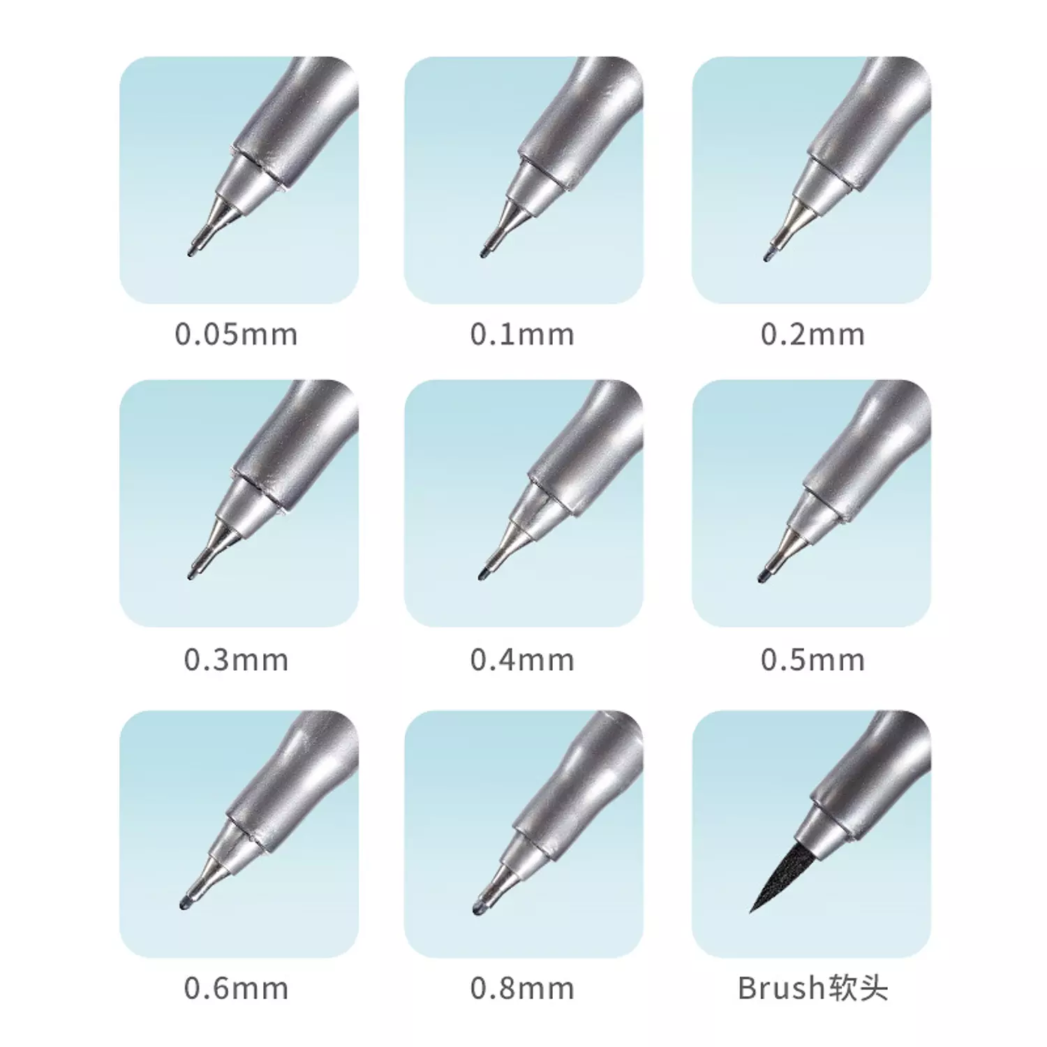 قلم تحبير (مقاسات متعددة) Sajie Pigment Liner (Different Sizes)  3