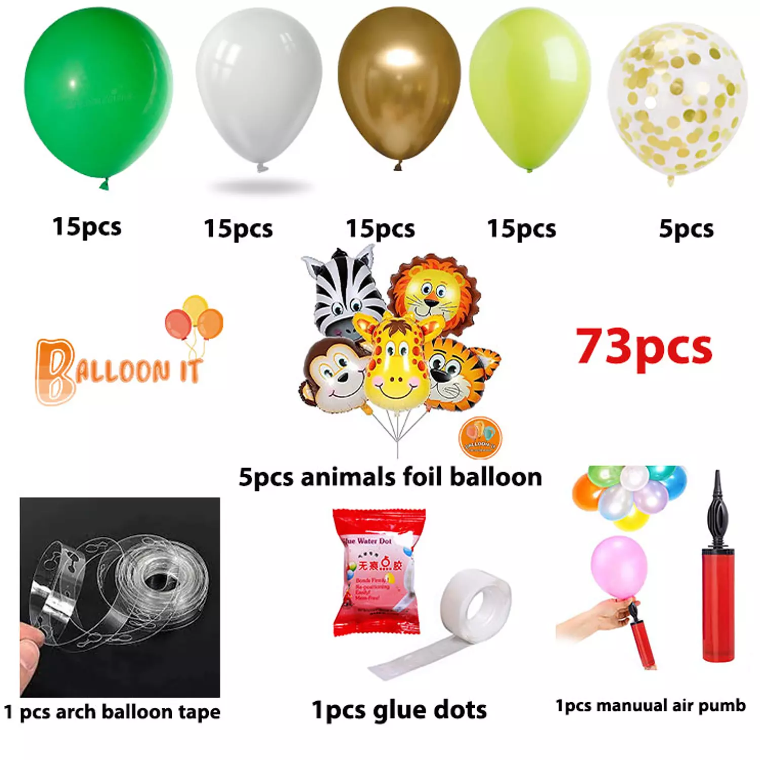 73 pcs animals Balloons Garland hover image