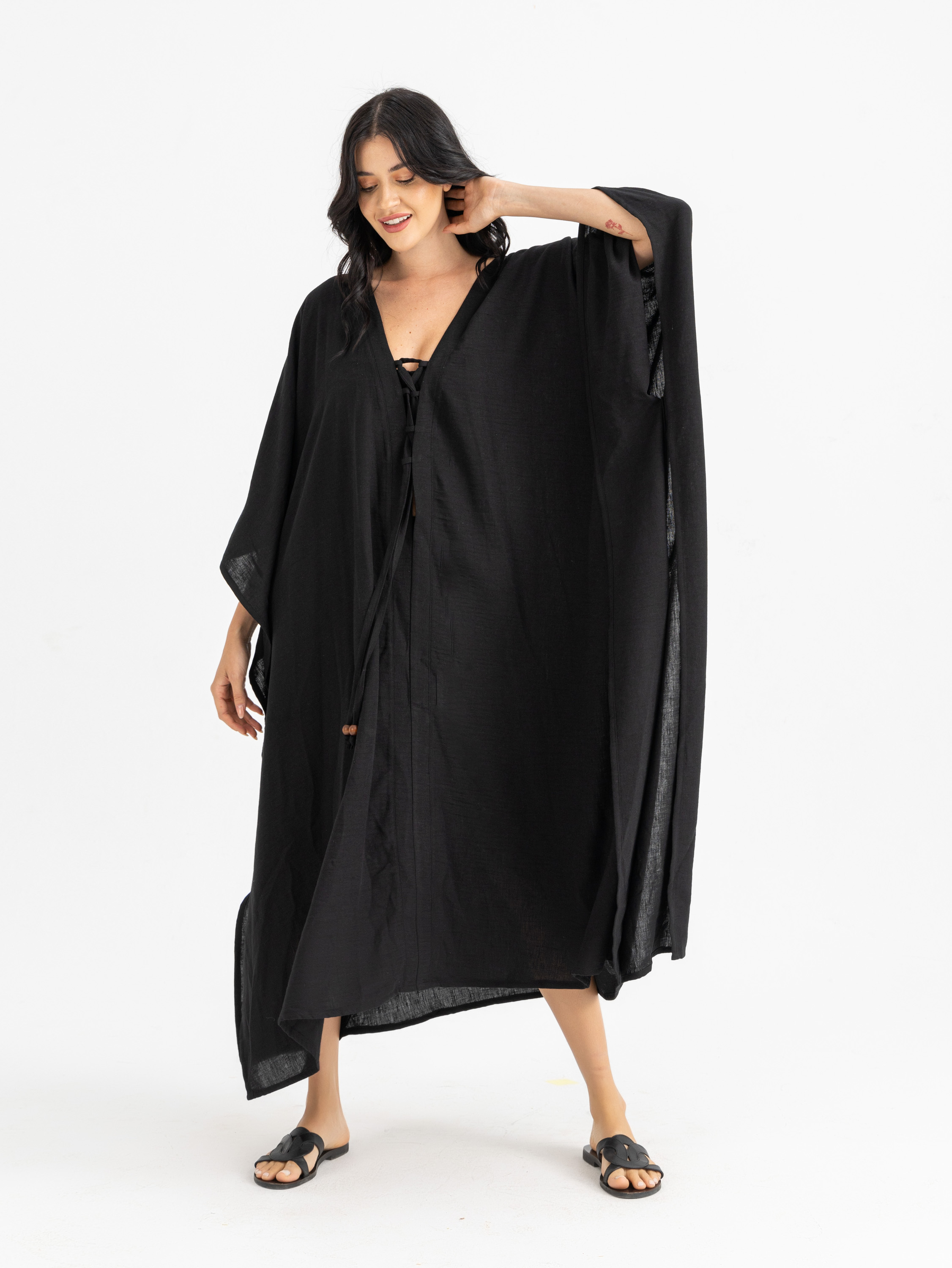 The VOUVA maxi linen kaftan  6