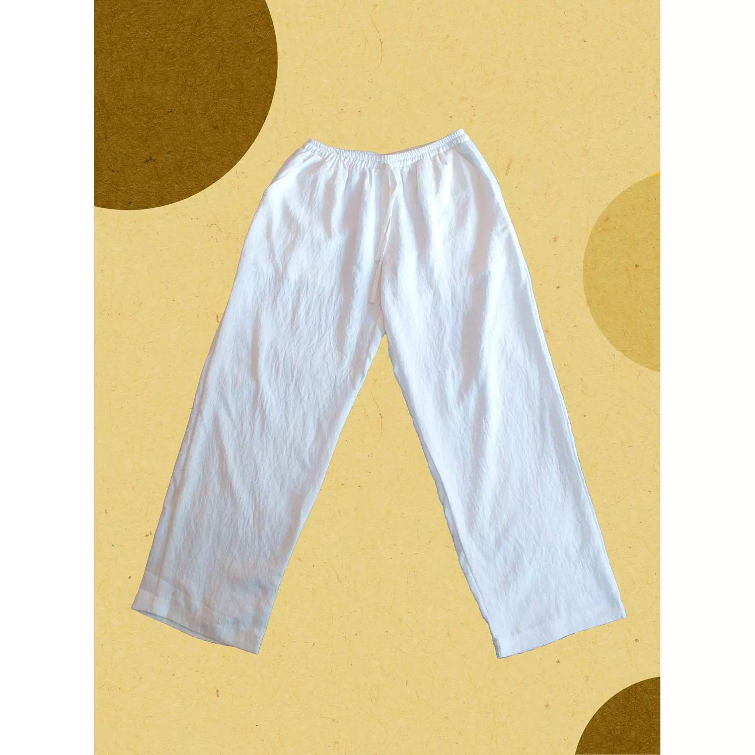 White Straight Linen Pants hover image