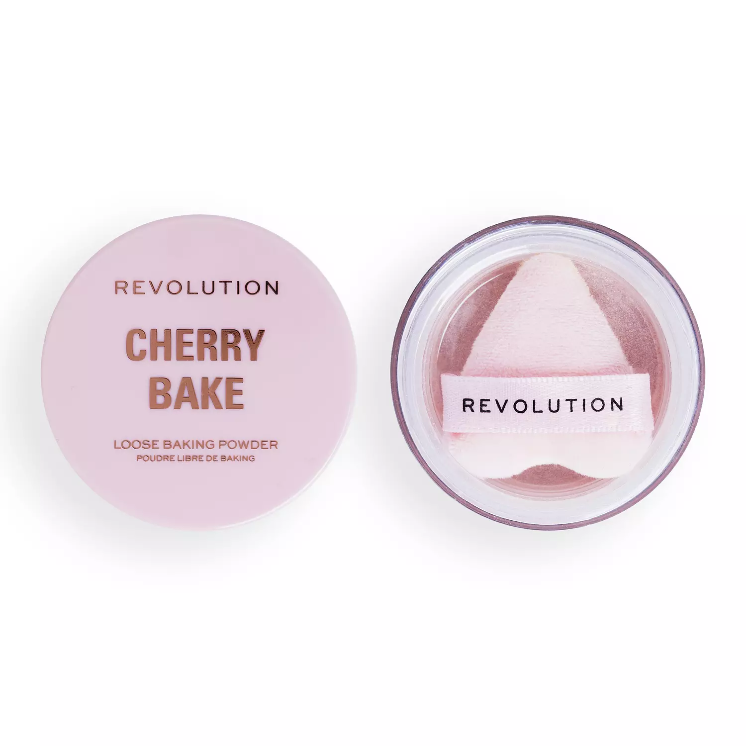 Makeup Revolution Cherry Bake Loose Powder & Puff 0