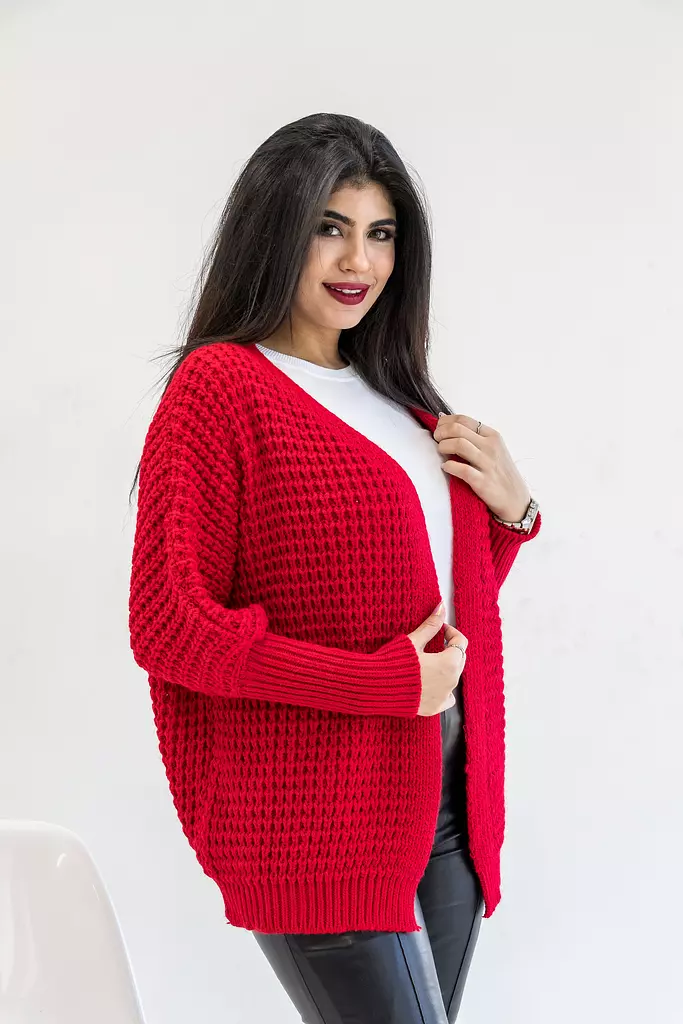 Wool knitting cardigan