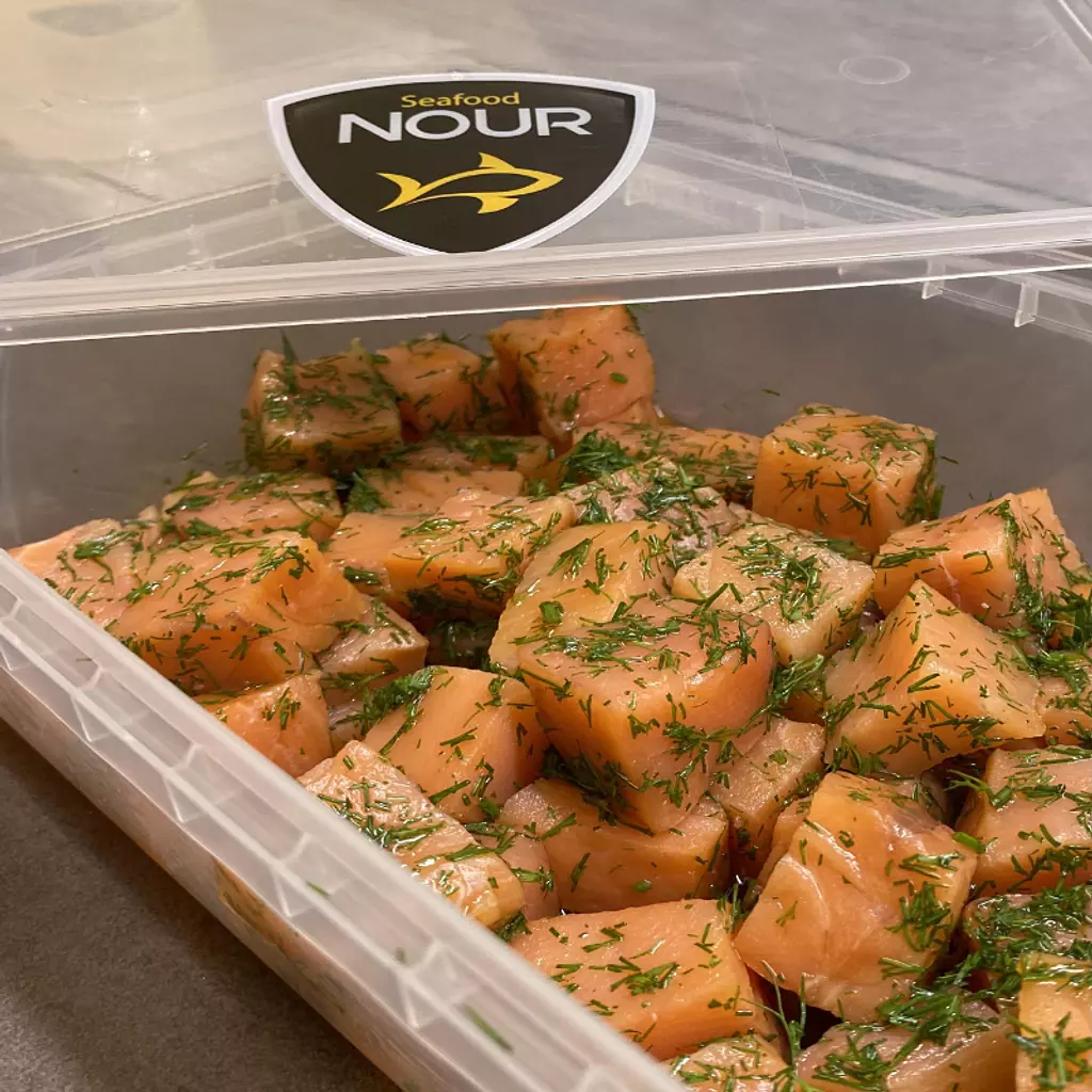 Norwegian Smoked Salmon Cubes with Dill