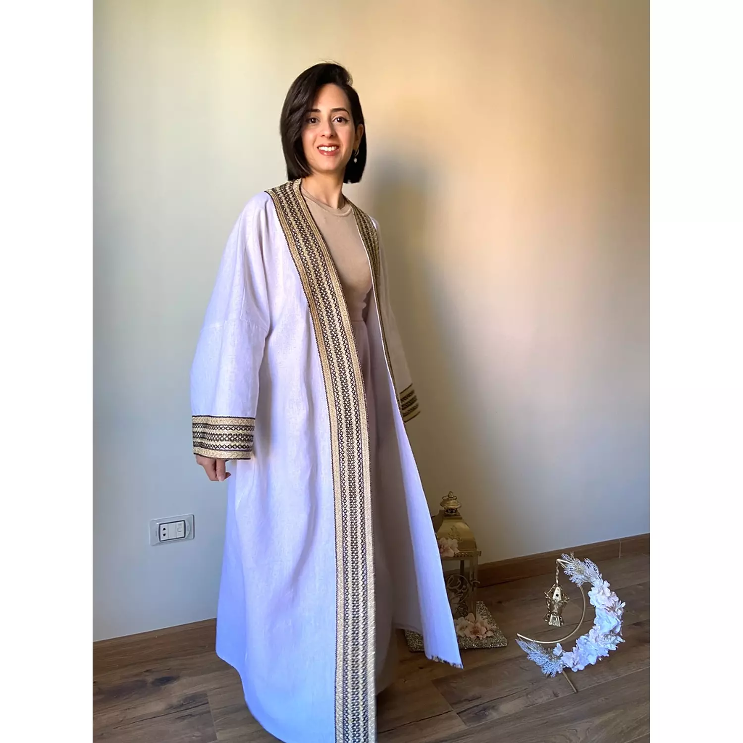 Off white Linen Kimono hover image