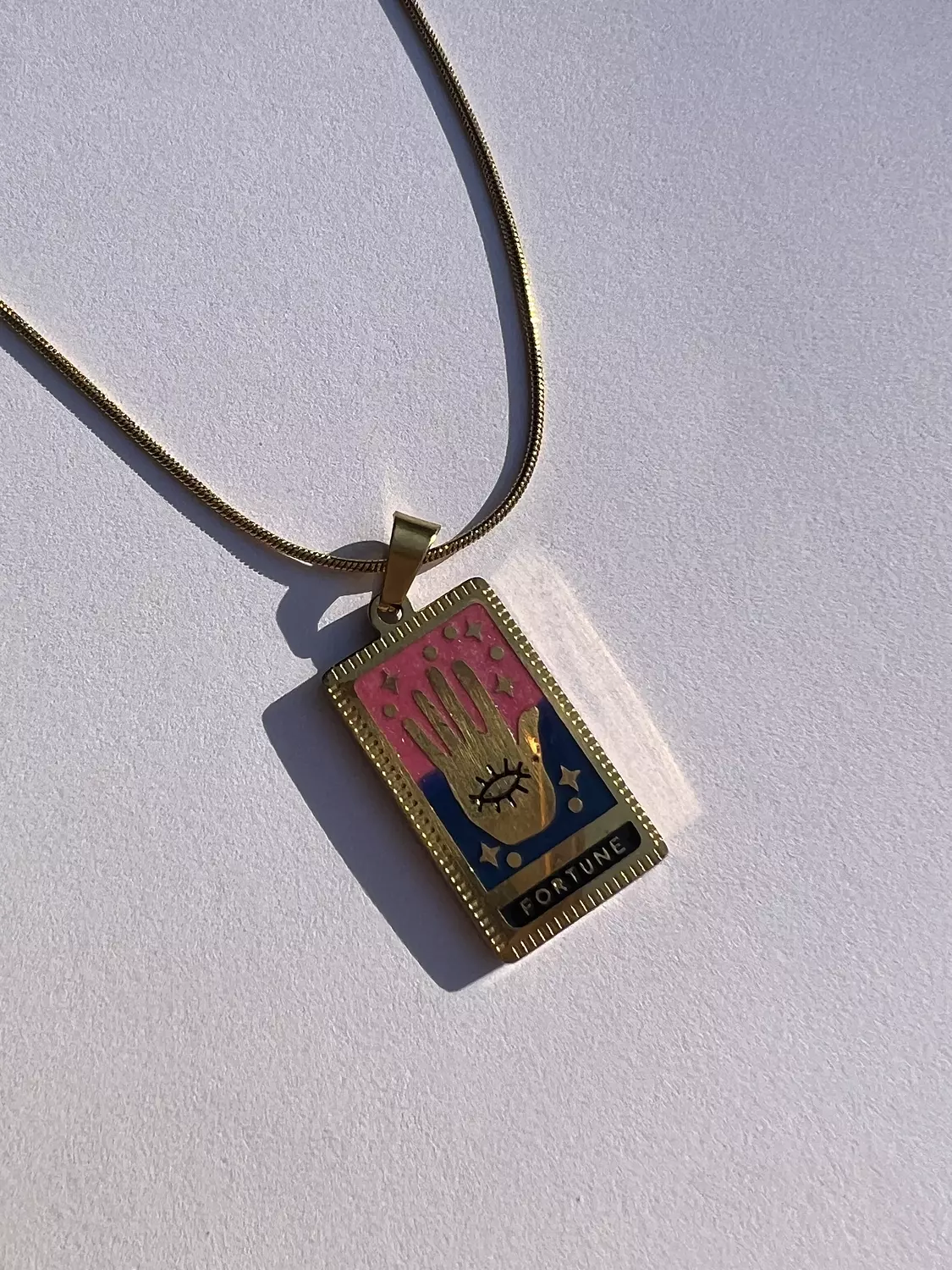 Fortune Teller Necklace - Blue/Pink hover image