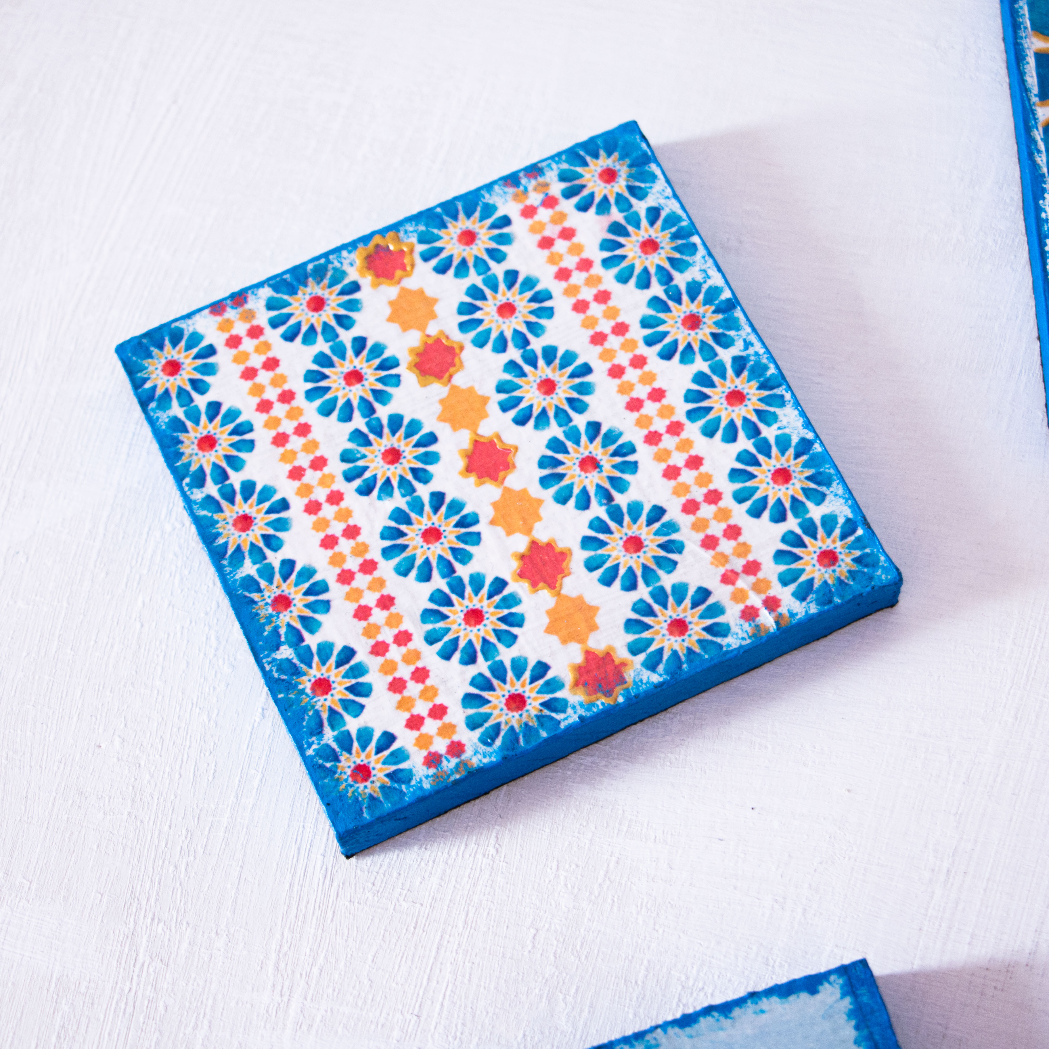 Blue Islamic Stars Coasters 4 pieces  1