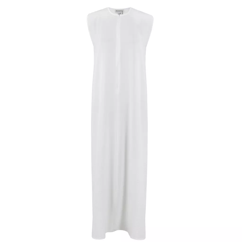 Basic Sleeveless White Abaya