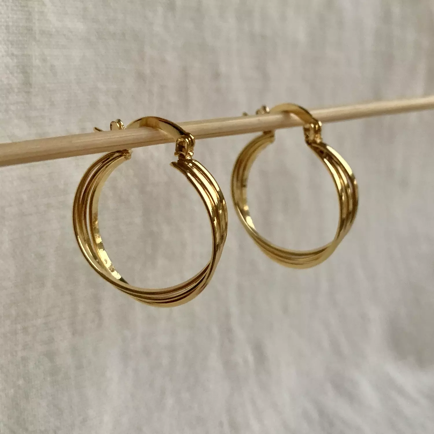 Triple Hoop Earrings hover image