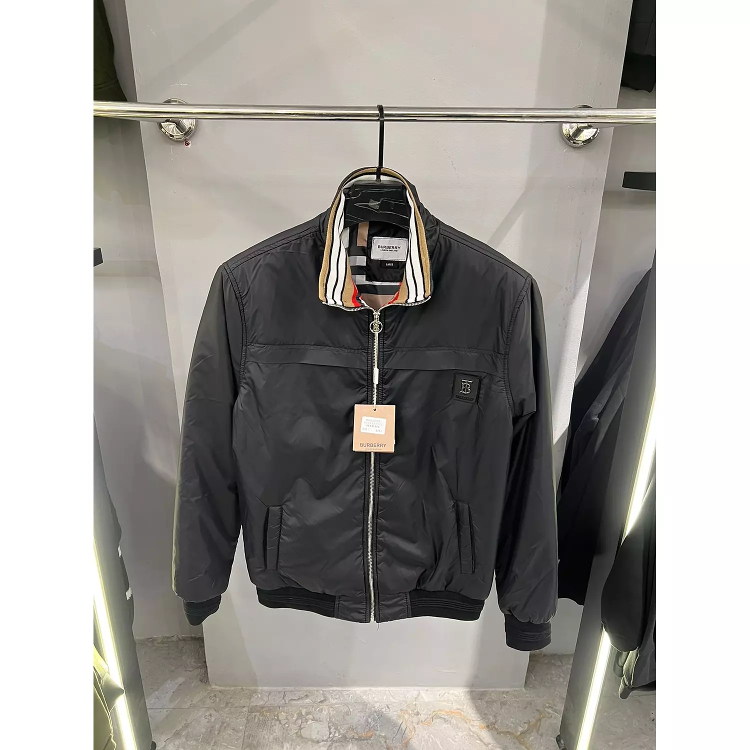 BLACK BURBERRY JACKET hover image