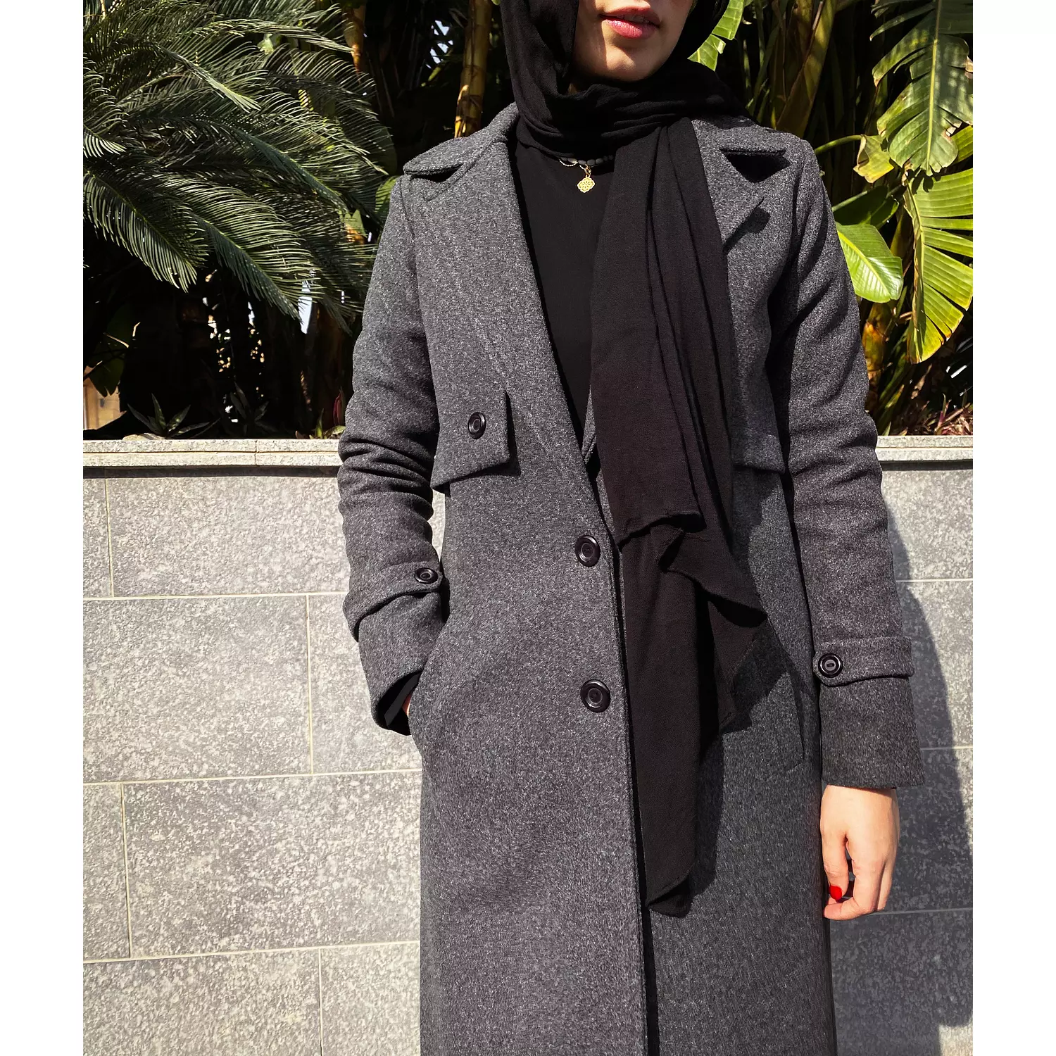 Essential Wool Coat in Grey 1