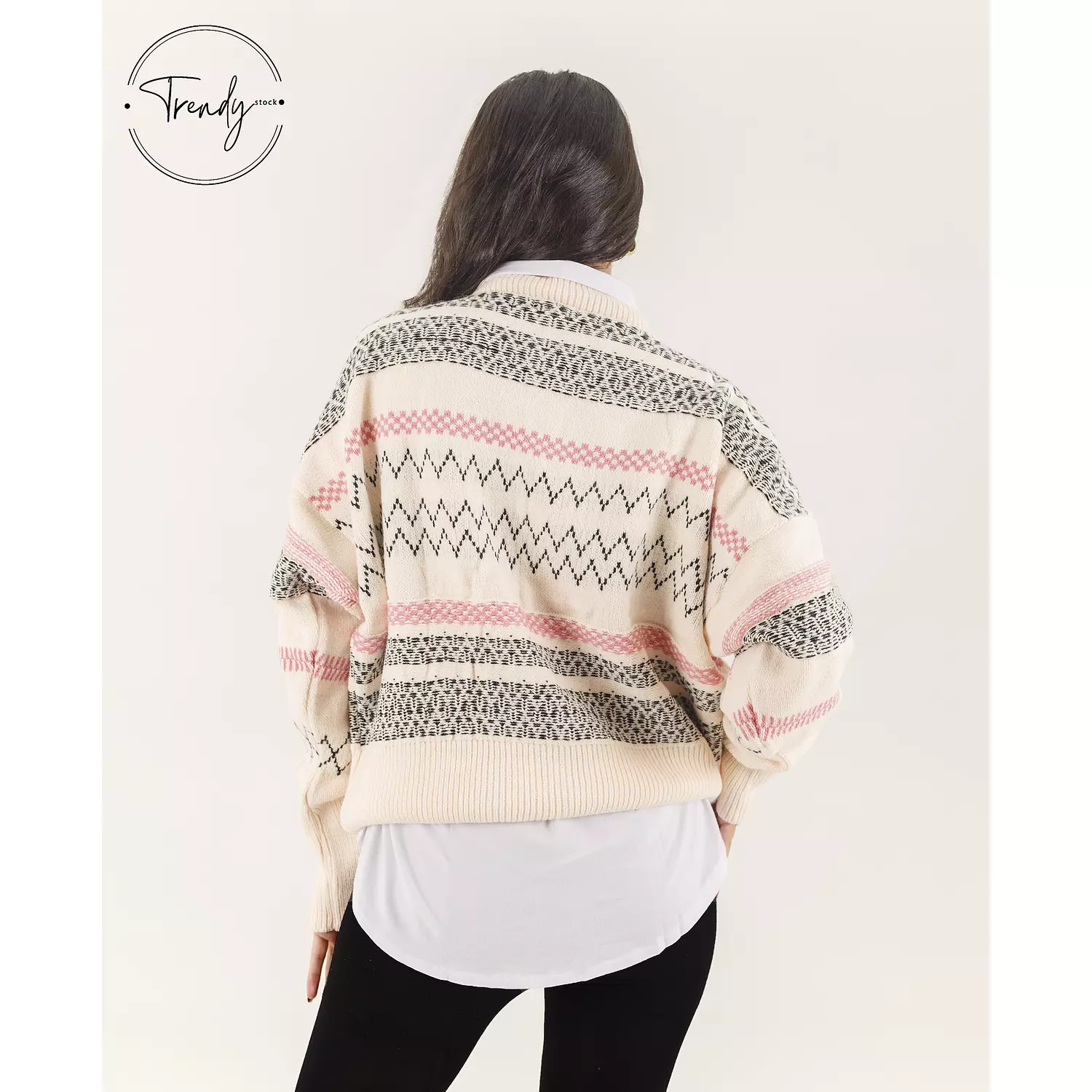 Striped Printed Pullover 1