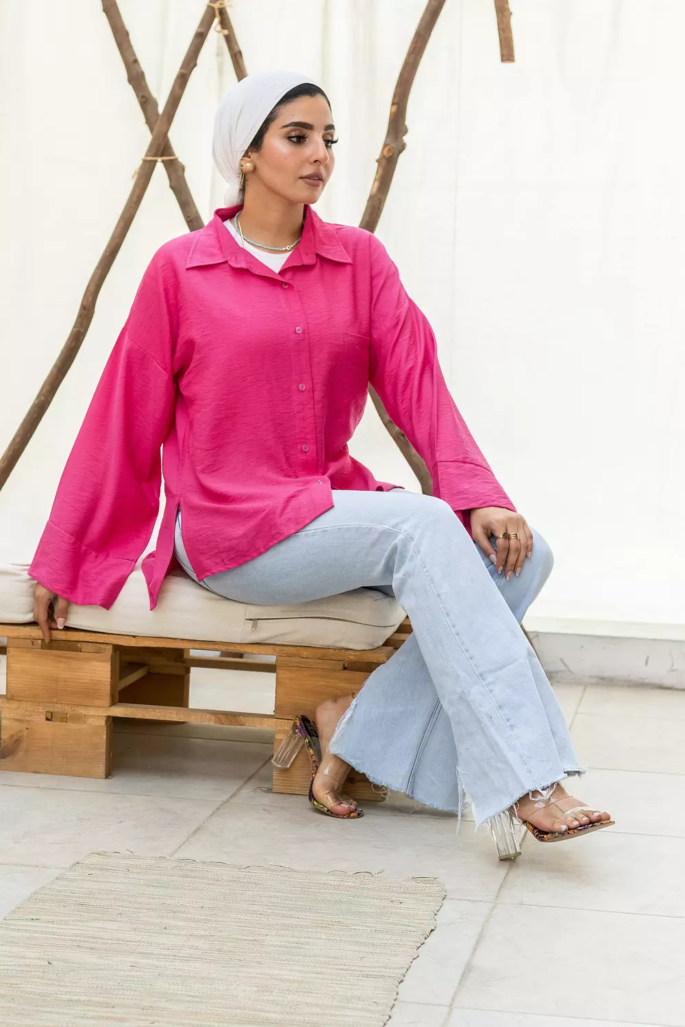 Fuchsia Linen Blouse 5